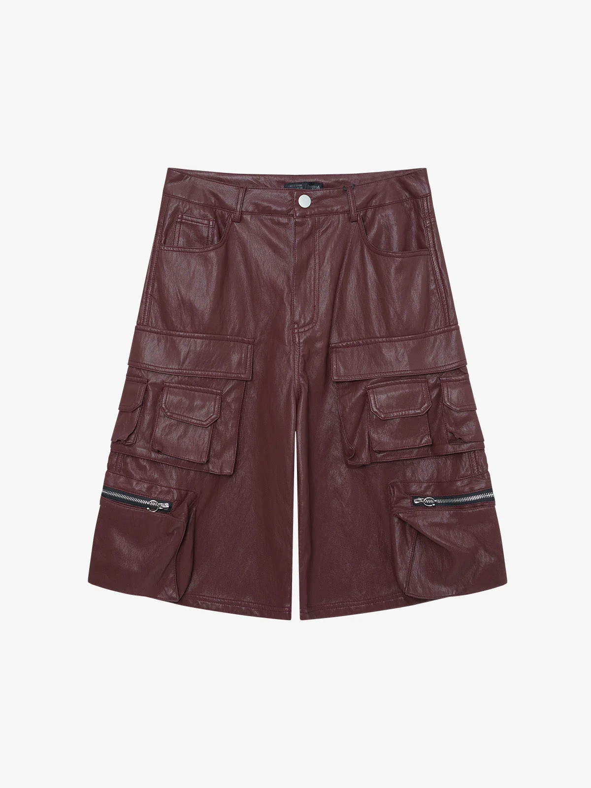 Faux Leather Cargo Jorts - Image 2