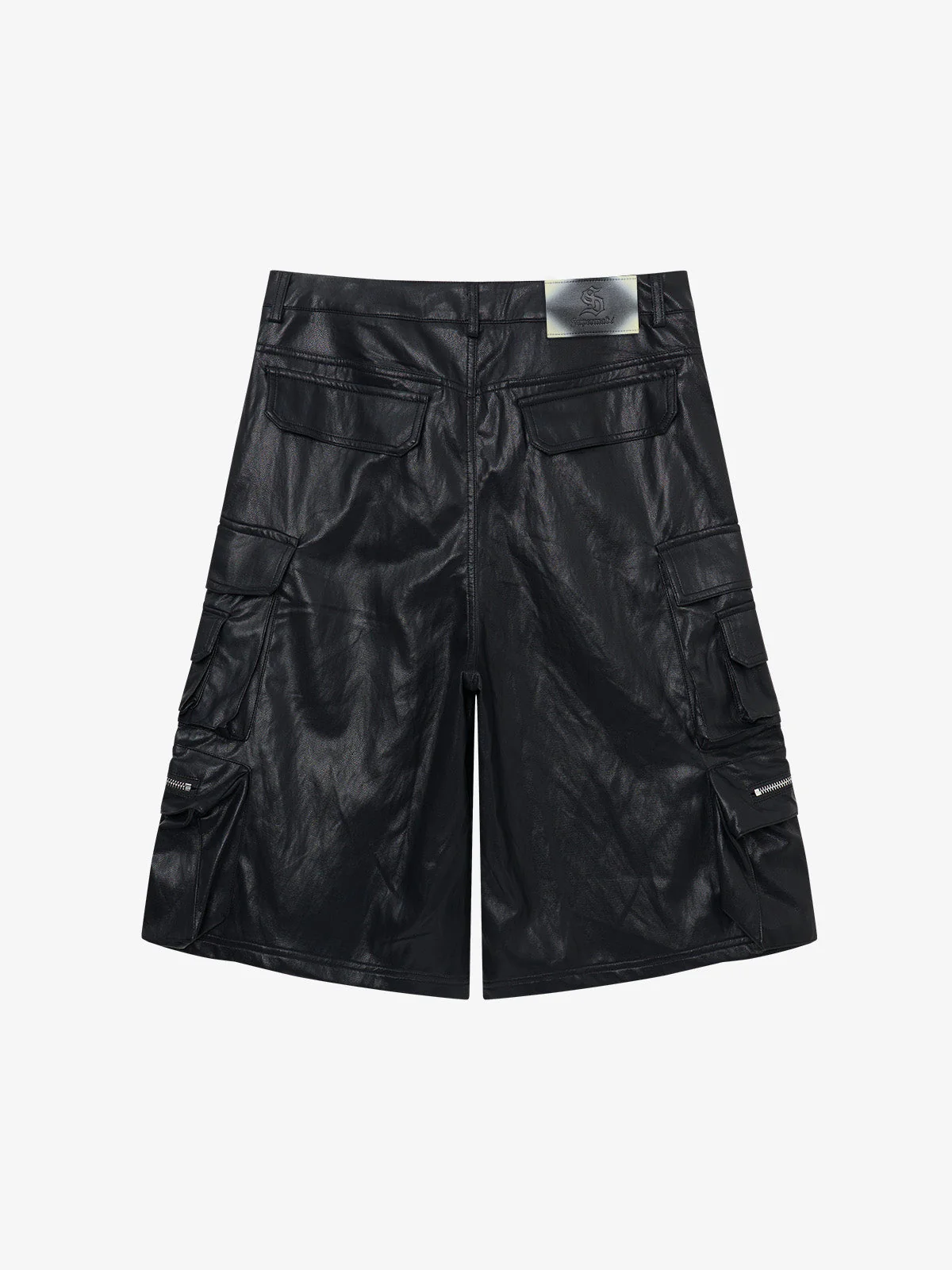 Faux Leather Cargo Jorts - Image 3