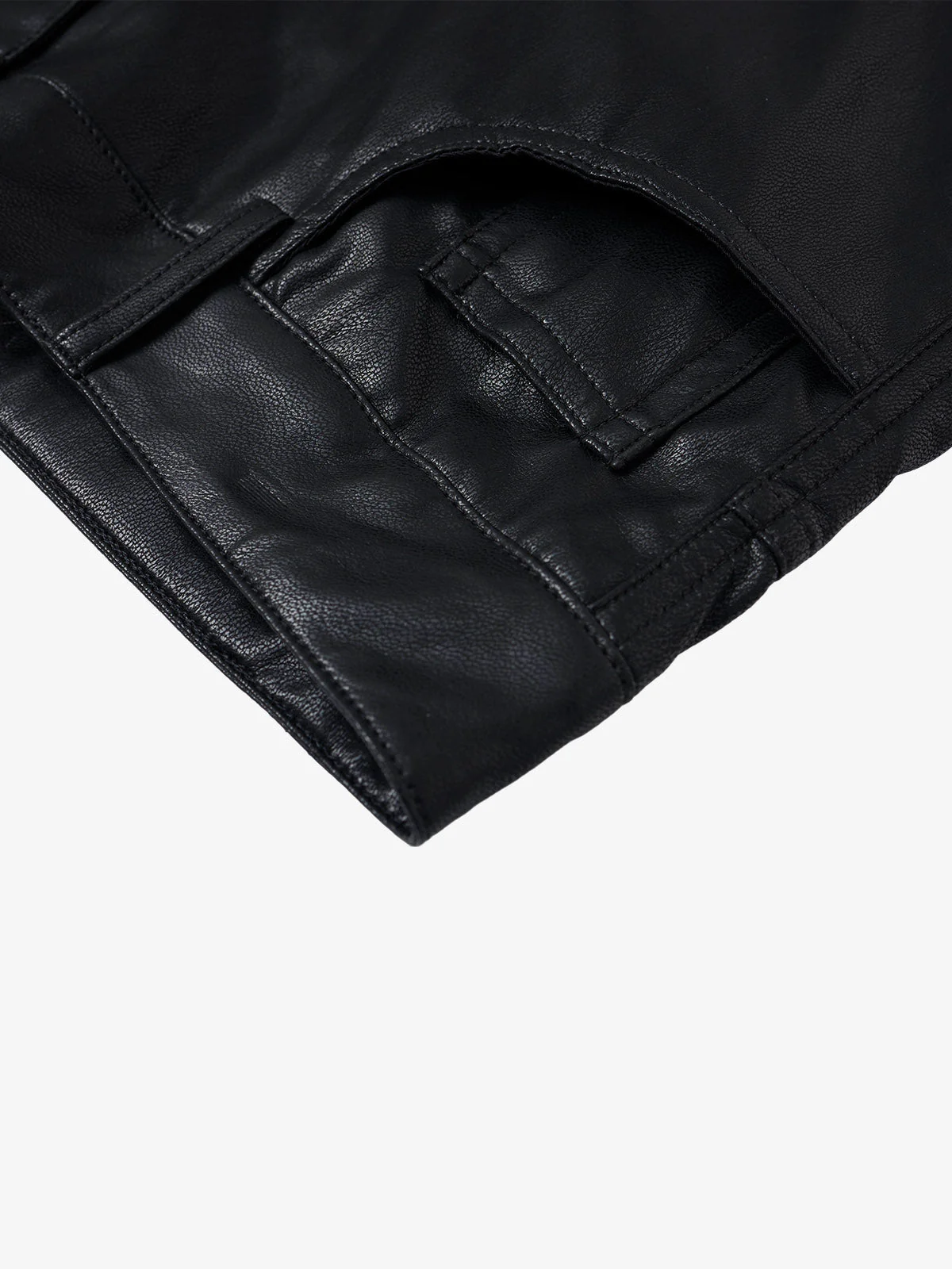 Faux Leather Cargo Jorts - Image 9