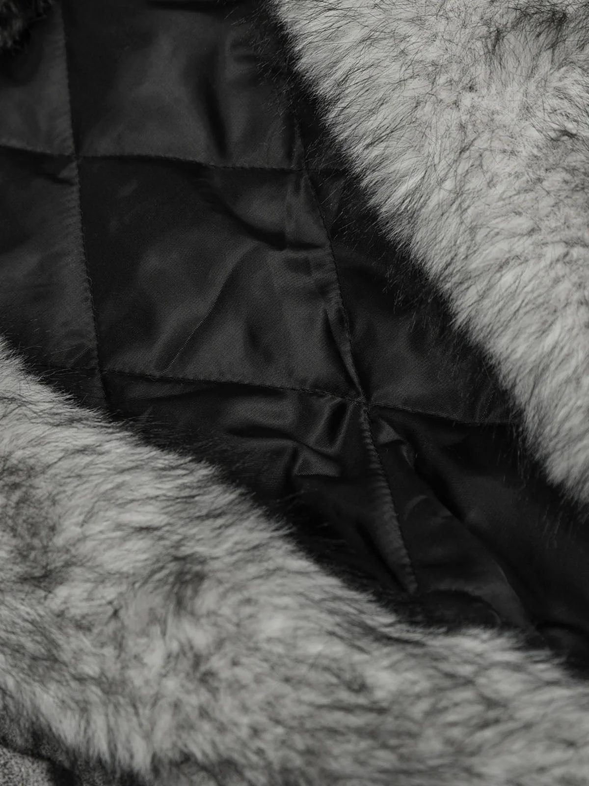 Faux Suede Vintage Wash Fur Hood Padded Jacket - Image 10