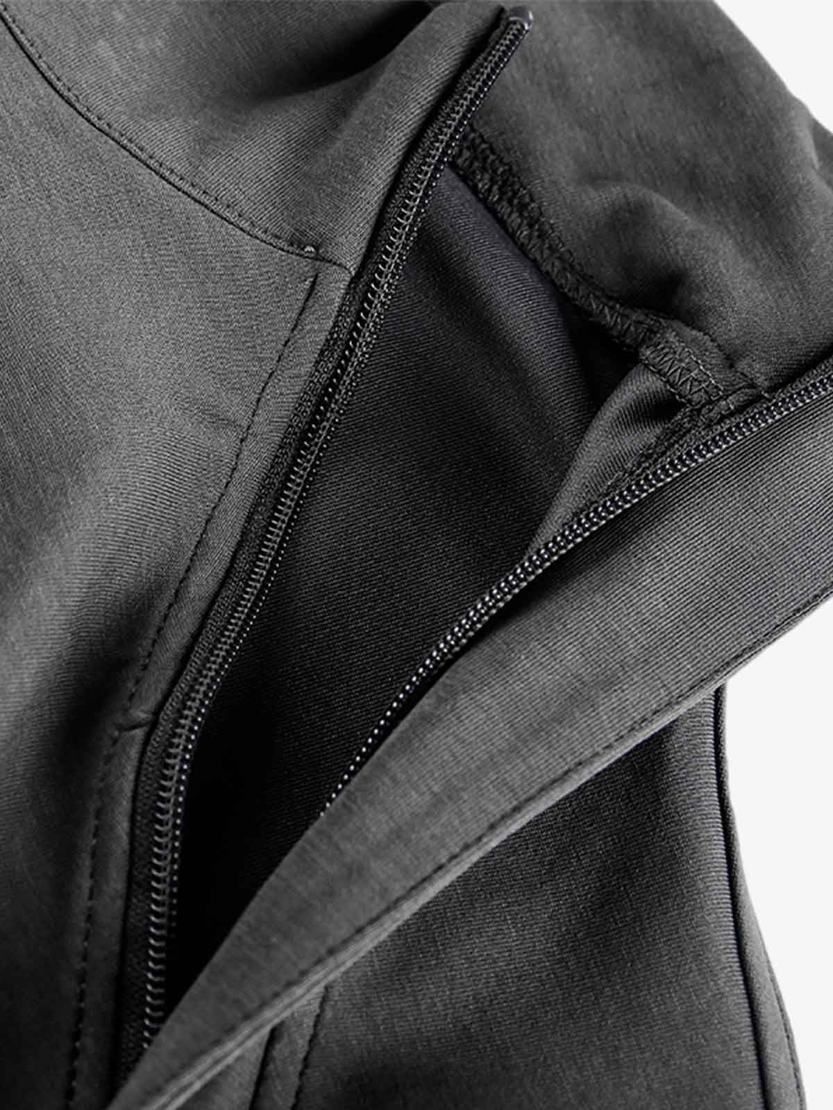Faux Two-Piece Layered Half-Zip Pullover Long Sleeve T-Shirt - Image 5