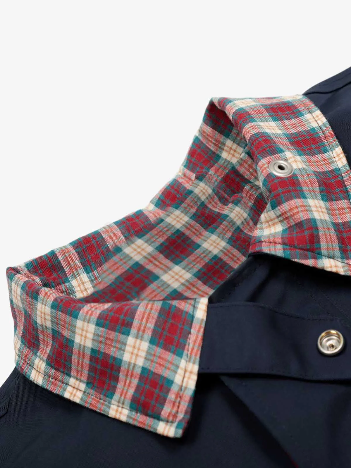 Faux Two-Piece Plaid Layered Workwear Jacket - Image 7