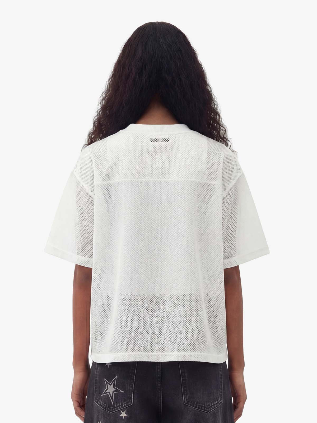 Flame Gothic Logo Mesh Jersey T-Shirt - Image 3