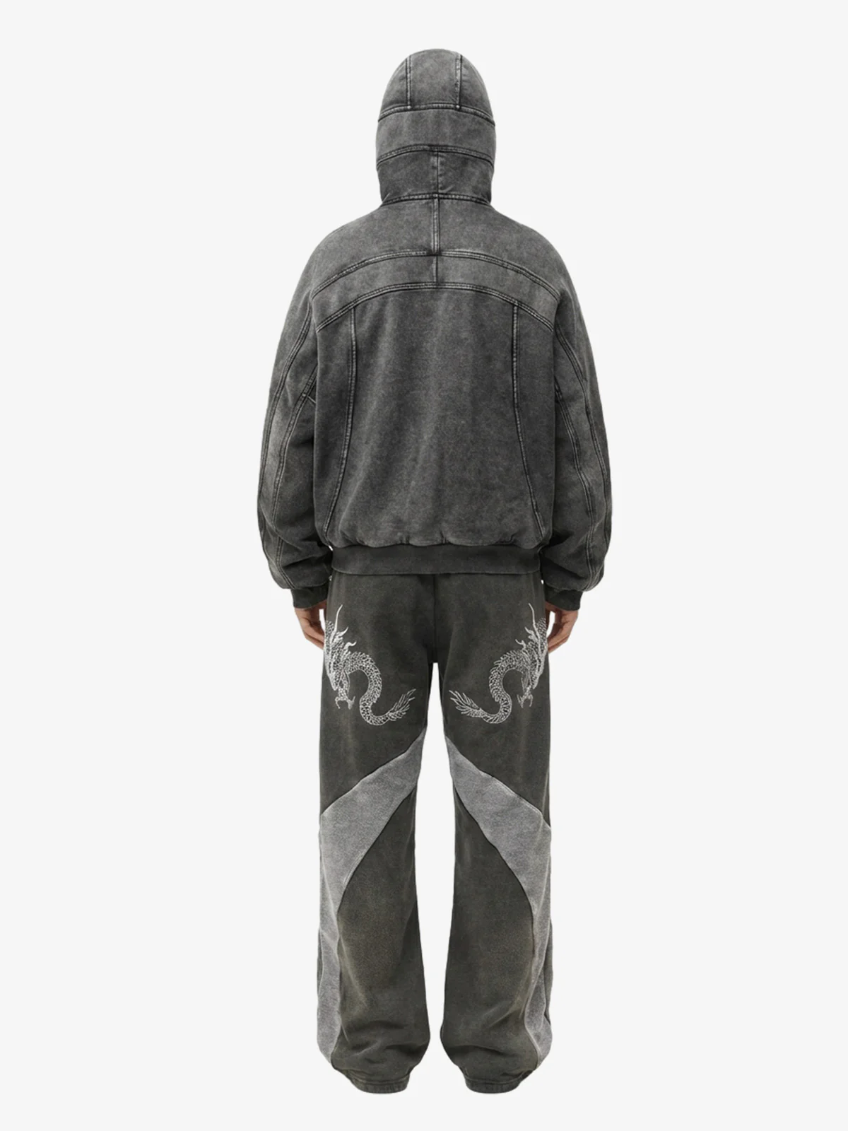 Fleece Retro Zipper Eye-Hood Design Hooded Jacket - 2489 - Image 10