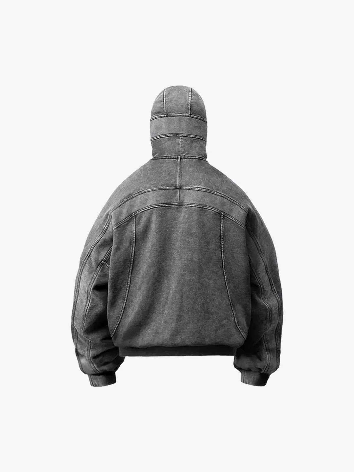 Fleece Retro Zipper Eye-Hood Design Hooded Jacket - 2489 - Image 12
