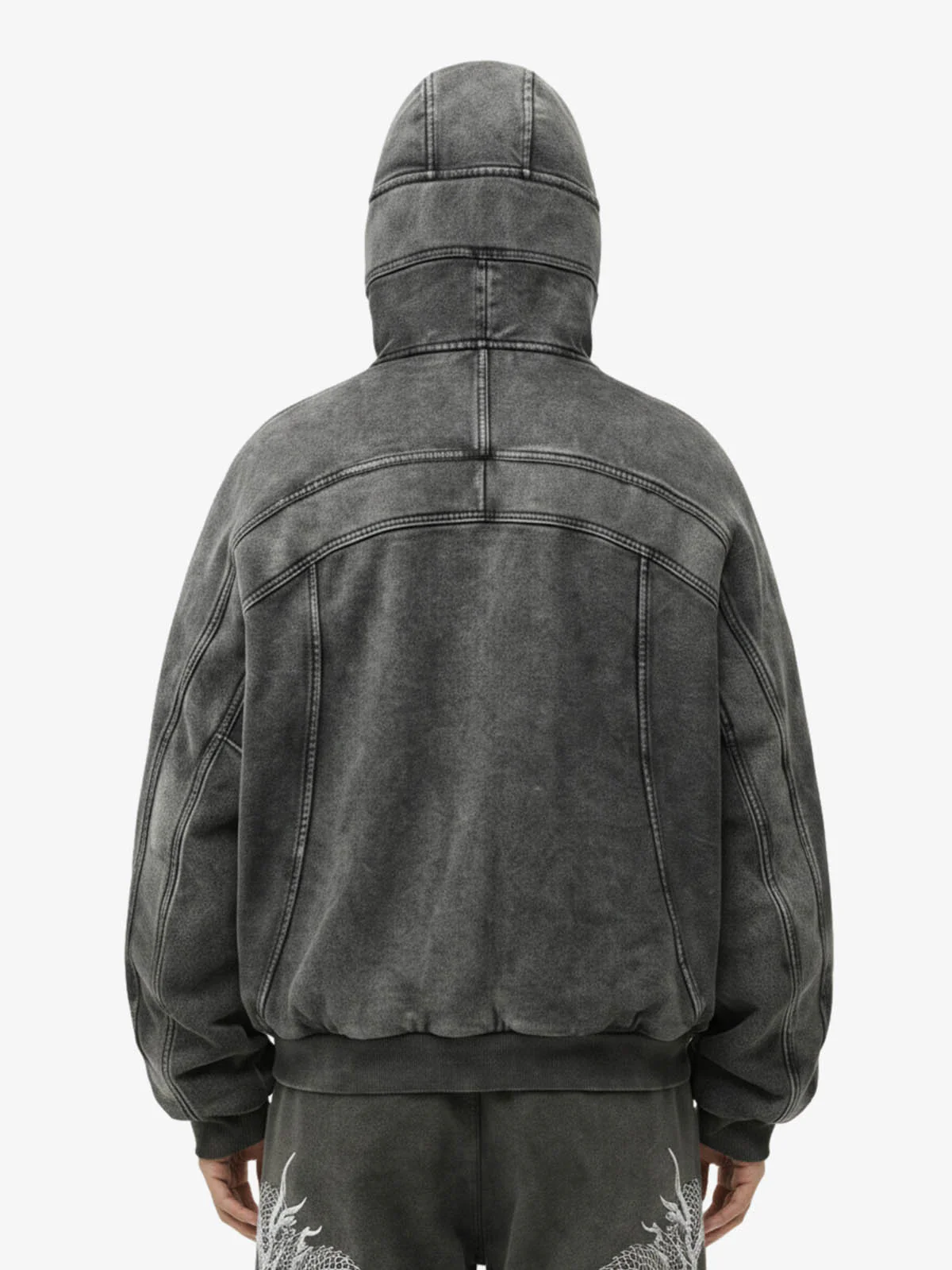 Fleece Retro Zipper Eye-Hood Design Hooded Jacket - 2489 - Image 6