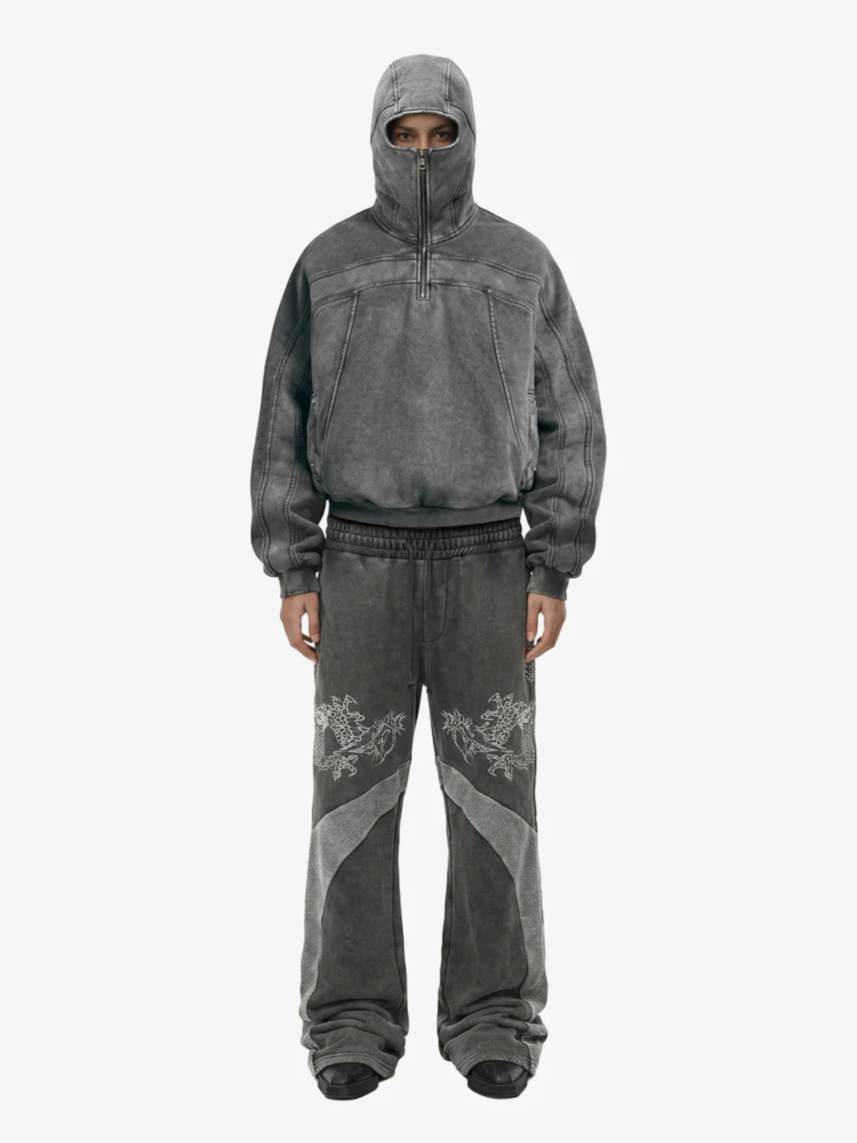 Fleece Retro Zipper Eye-Hood Design Hooded Jacket - 2489 - Image 8