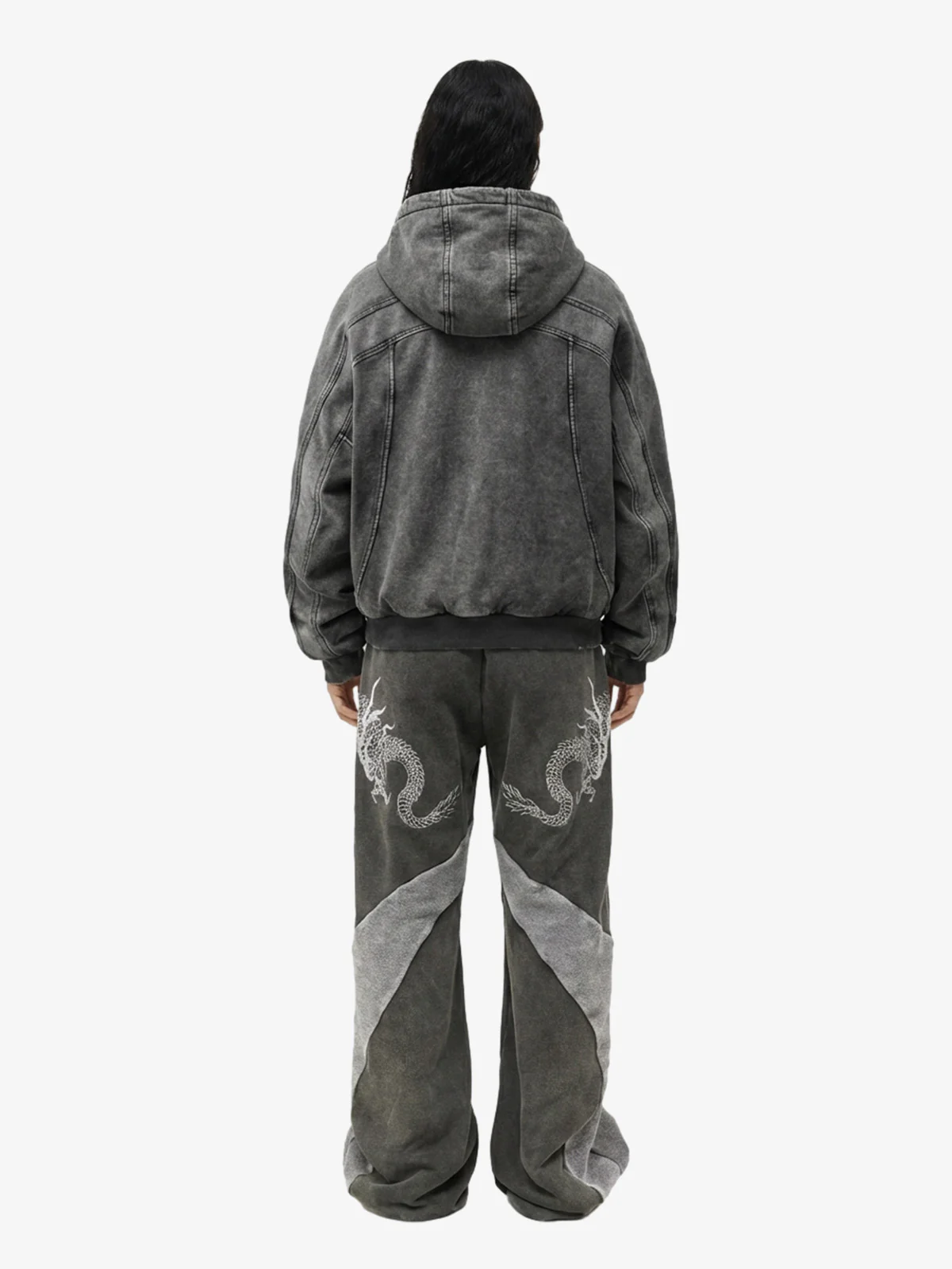 Fleece Retro Zipper Eye-Hood Design Hooded Jacket - 2489 - Image 9