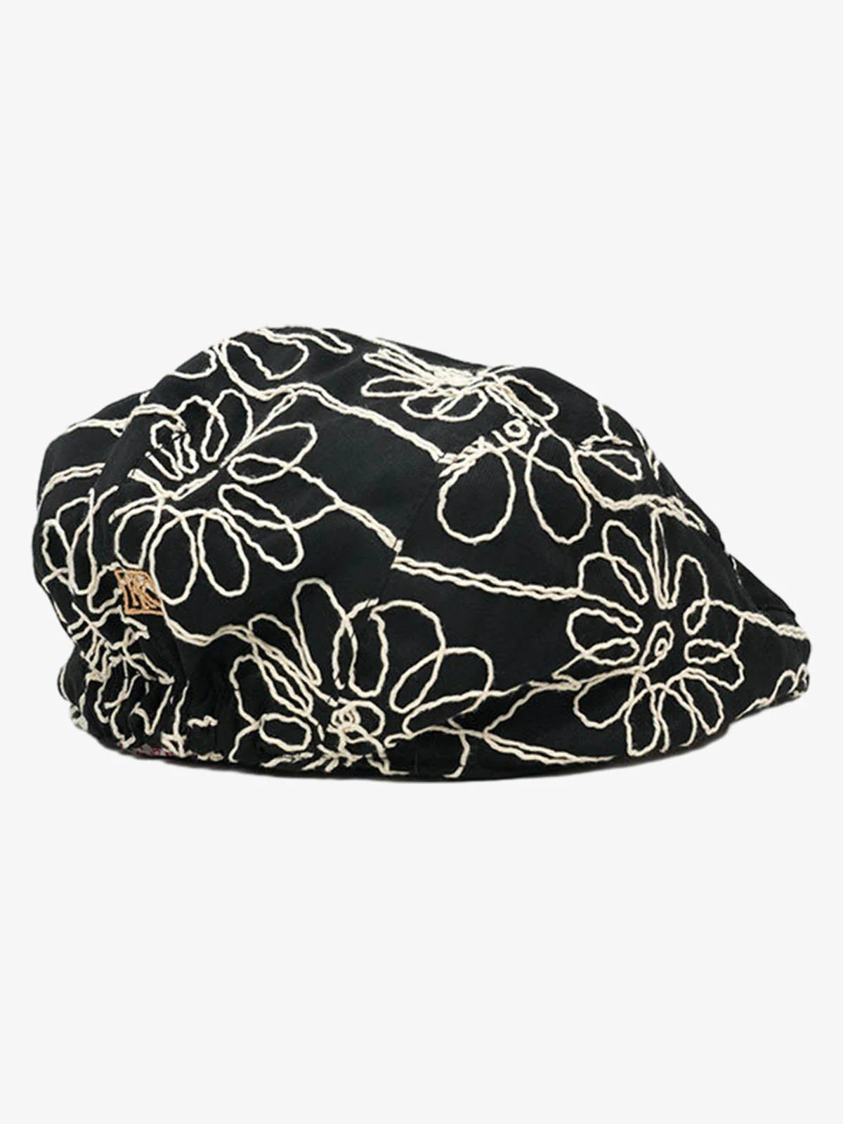 Floral Embroidered Cotton Flat Cap - Image 4