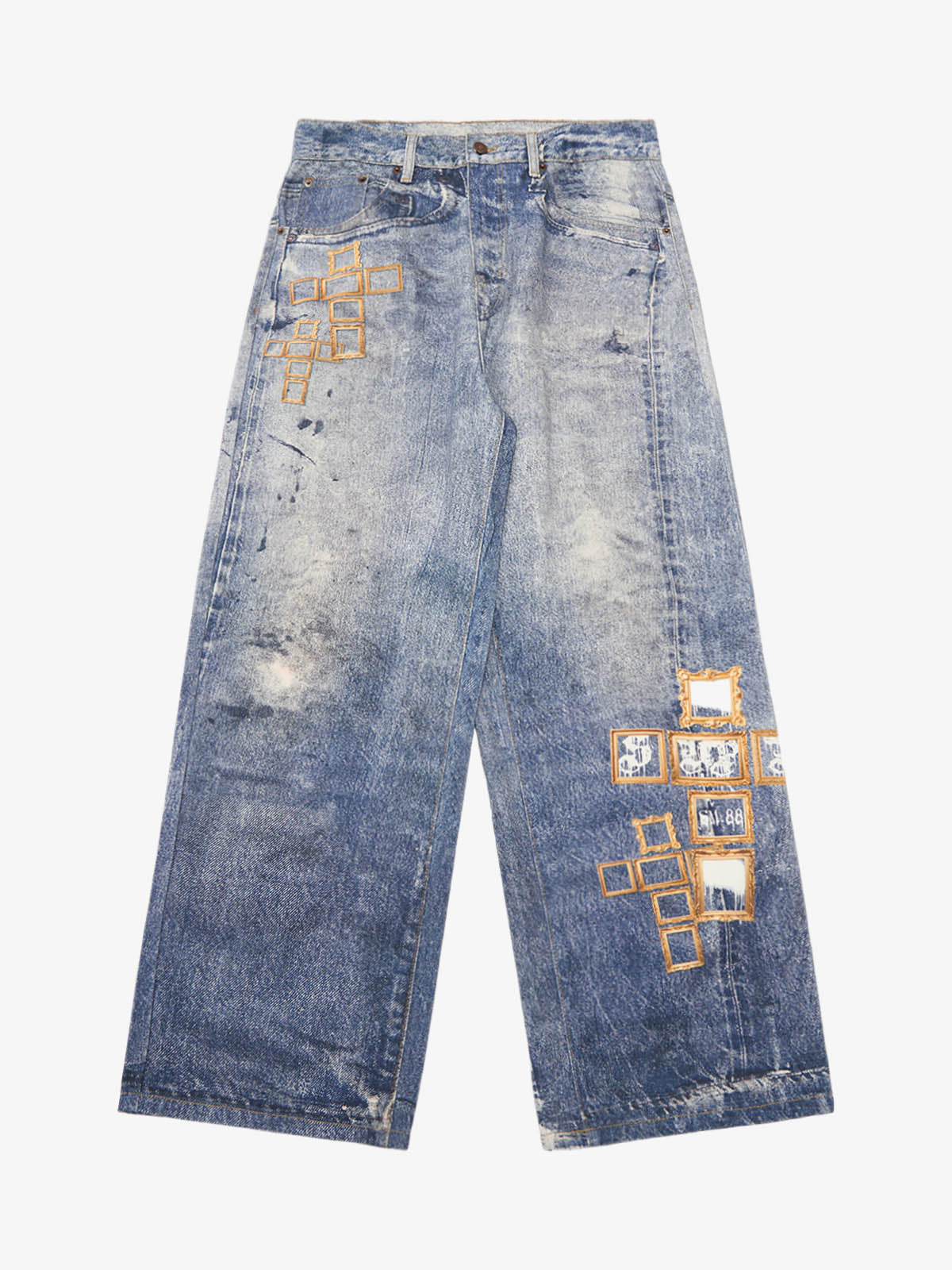 Frame Cross Print Denim Jeans - Image 2