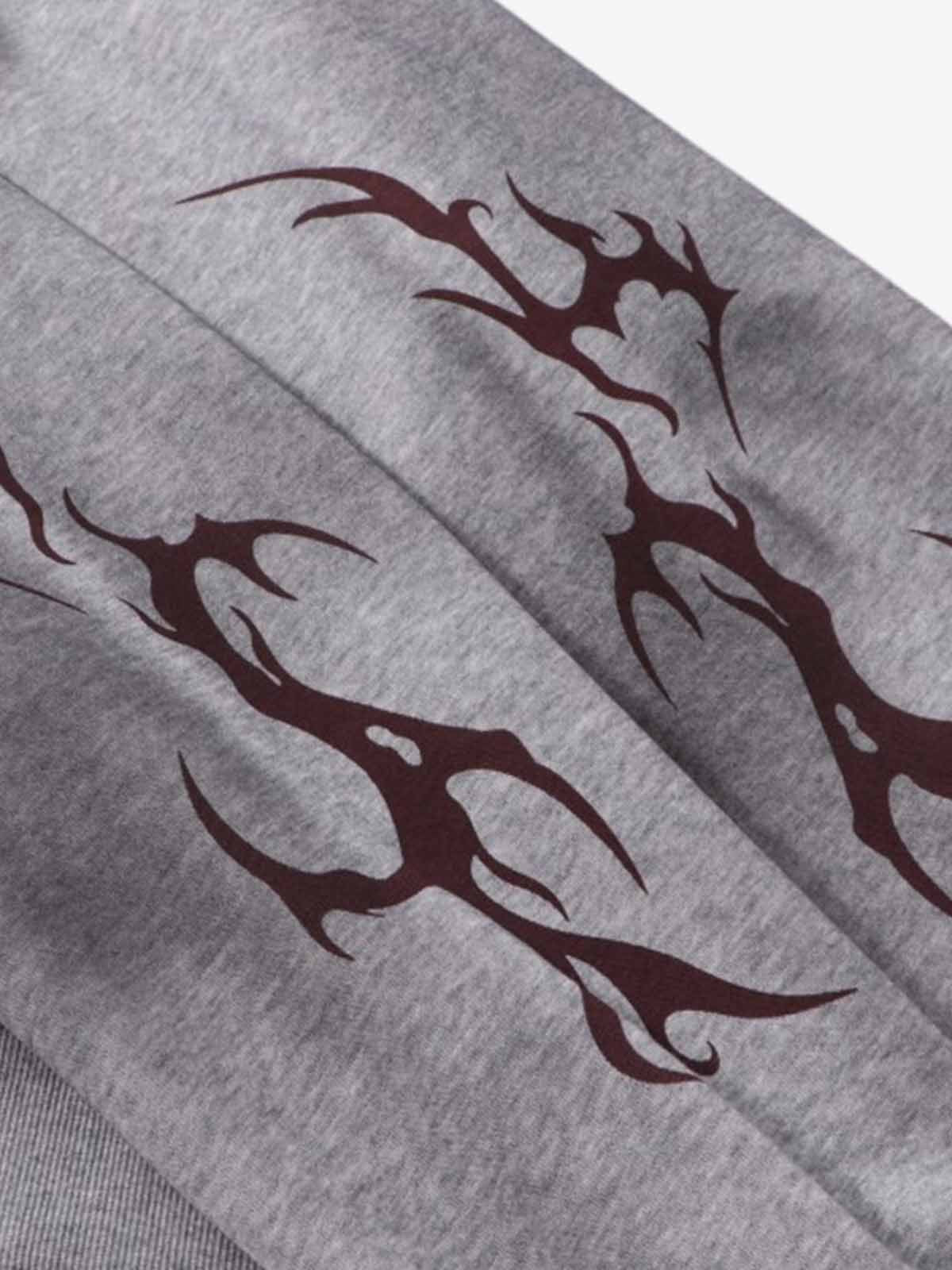 Full Zip Mask Eye Opening Glove Sleeve Graphic Hoodie - Image 8