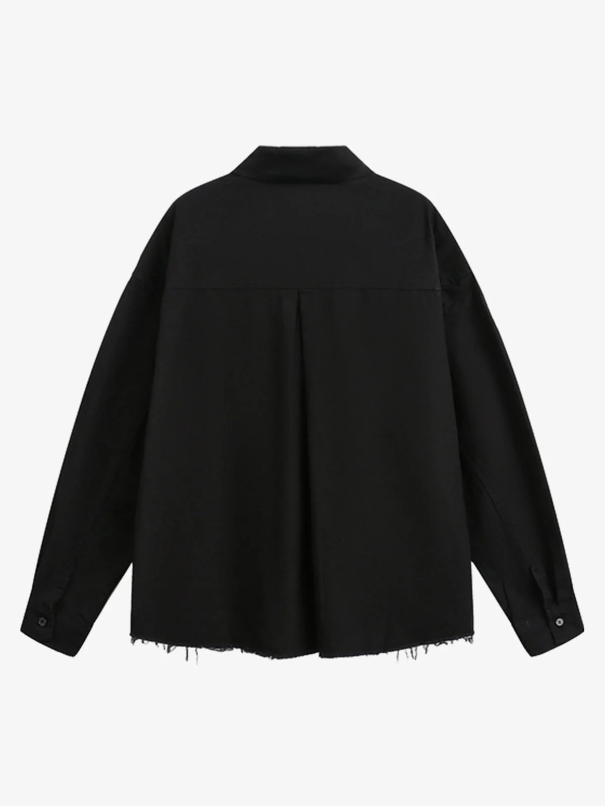Fun Distressed Raw-Edge Printed Long-Sleeved Shirt - Image 8