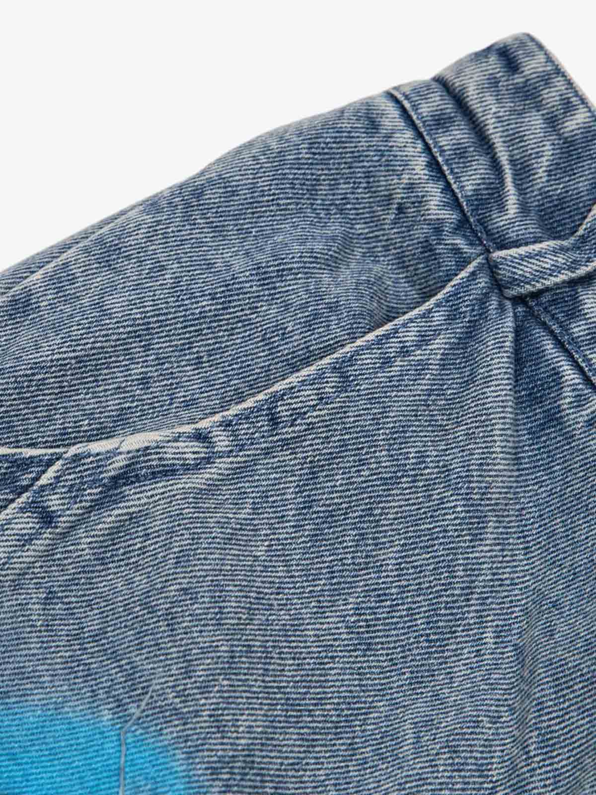 Fun Pattern Hand-Painted Print Denim Washed Jeans - Image 6