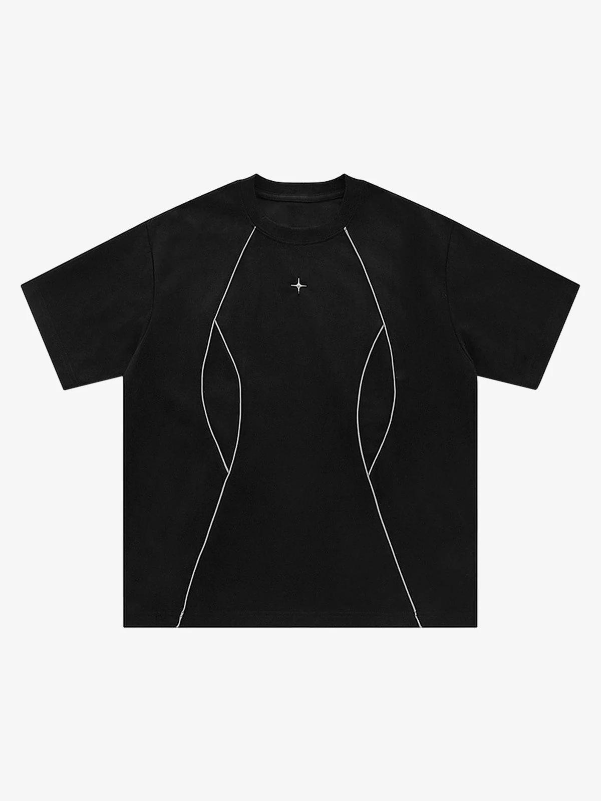 Functional Deconstructed Split Short-Sleeved T-Shirt - 2437 - Image 2