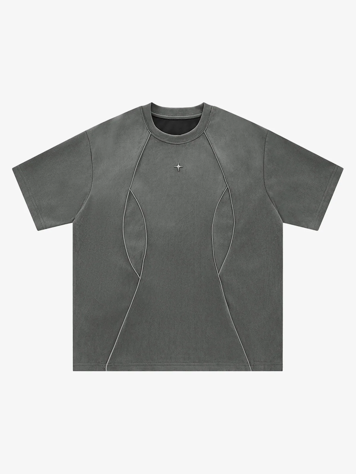 Functional Deconstructed Split Short-Sleeved T-Shirt - 2437 - Image 3