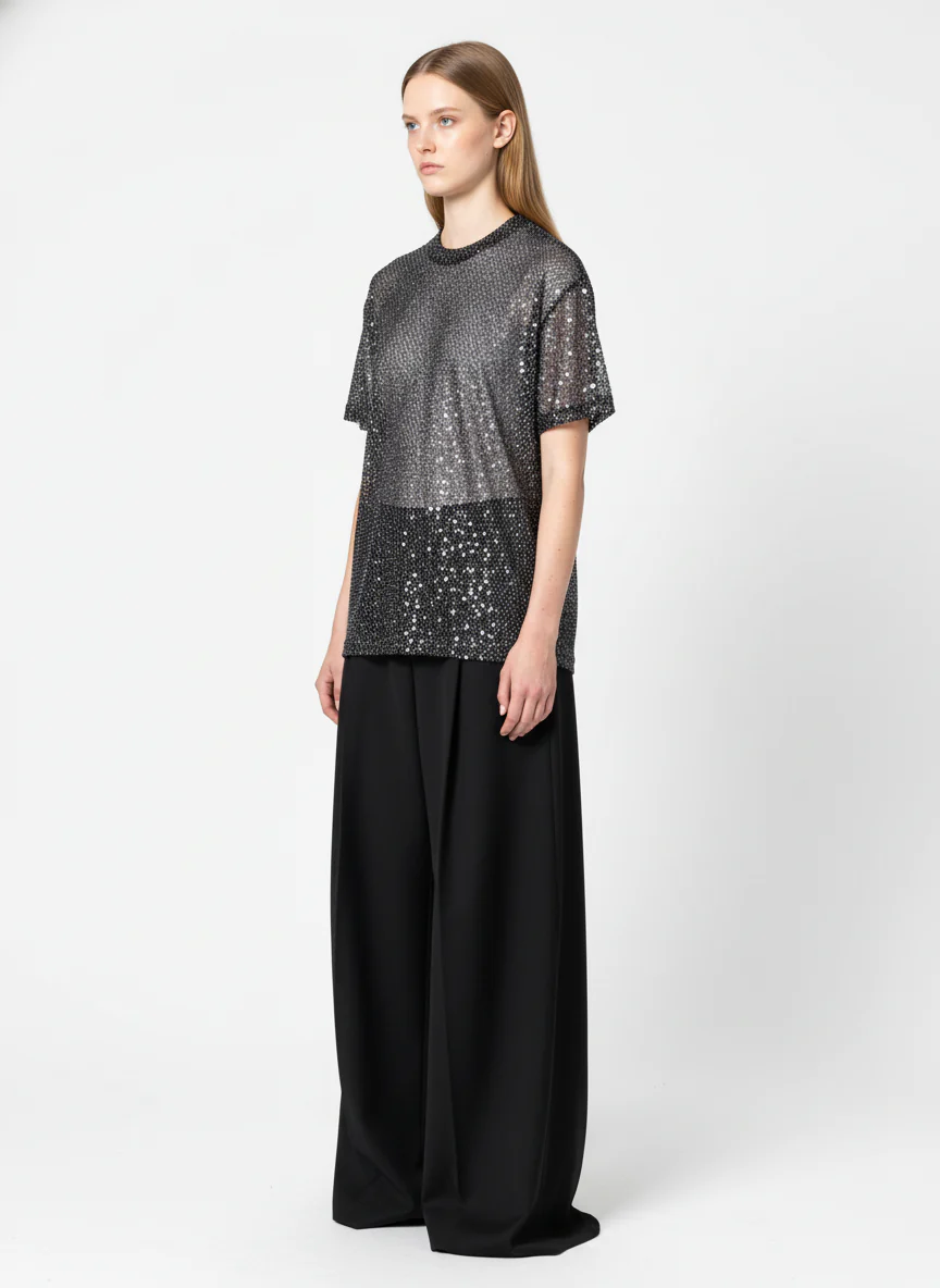 Glitter Niche See-Through Mesh T-Shirt - Image 4