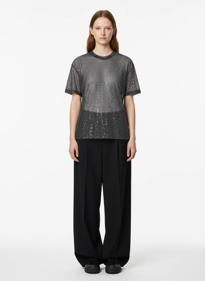 Glitter Niche See-Through Mesh T-Shirt - Image 5