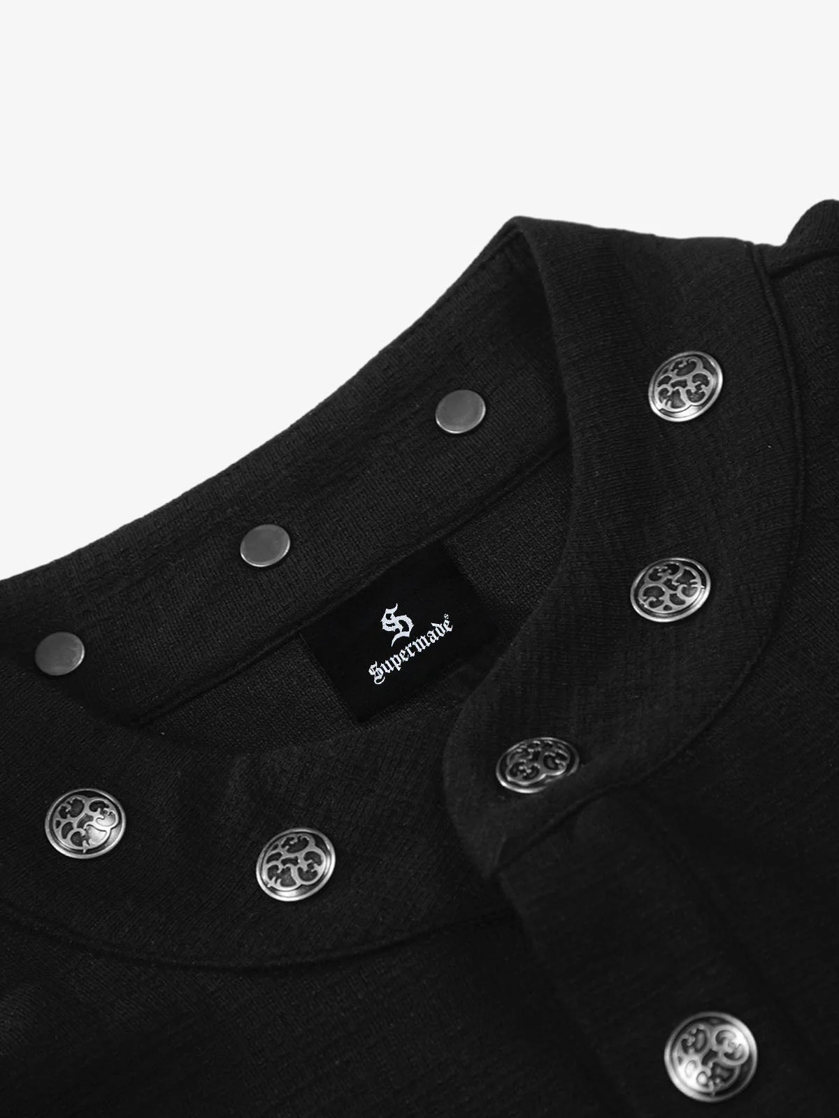 Gothic Angel Skull Graphic Studded Collar Long Sleeve T-Shirt - Image 6