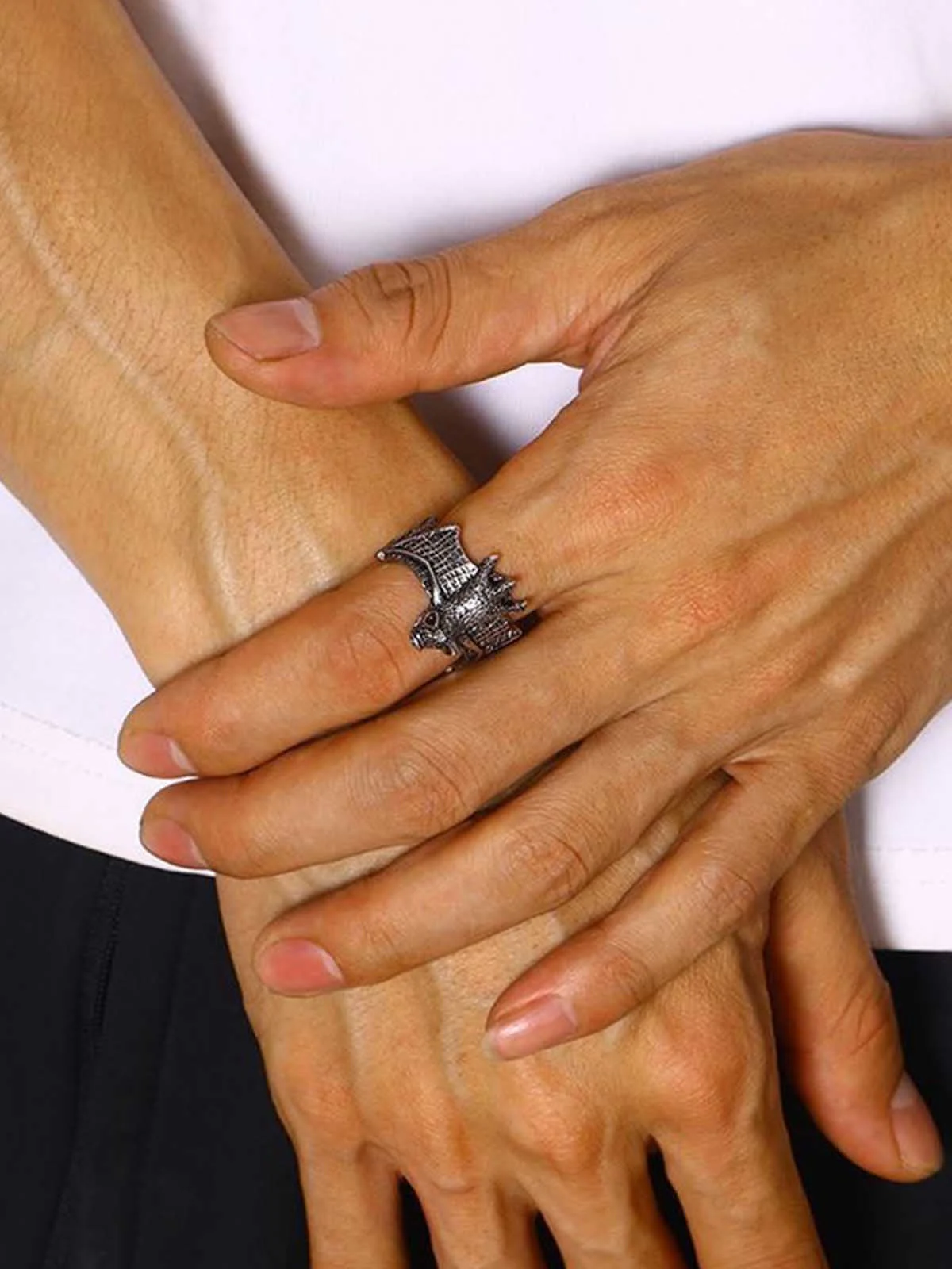Gothic Bat Open Ring - Image 7