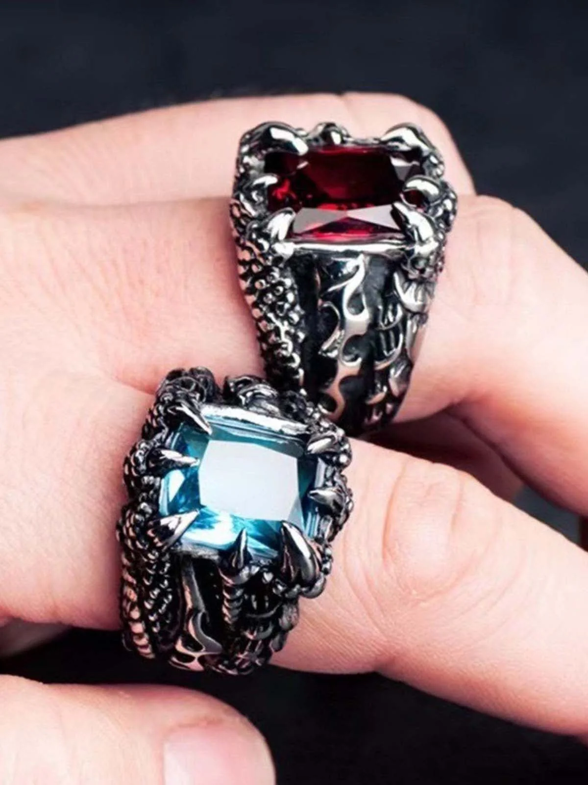 Gothic Claw Stone Open Ring - Image 6