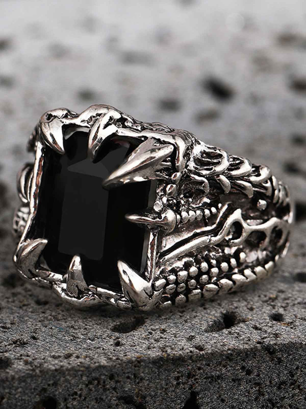 Gothic Claw Stone Open Ring - Image 8