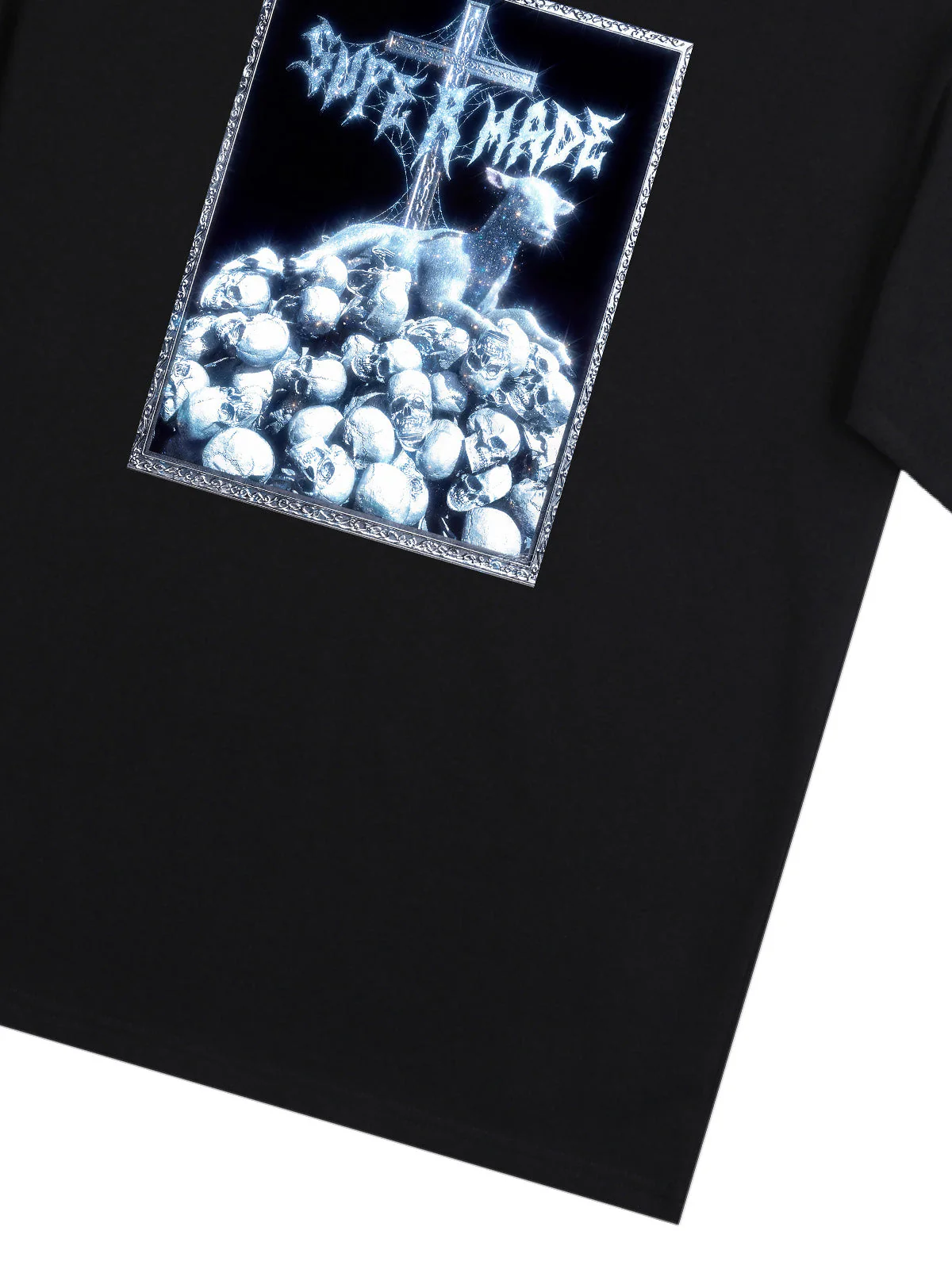 Gothic Cross Skull Graphic T-Shirt - Image 6