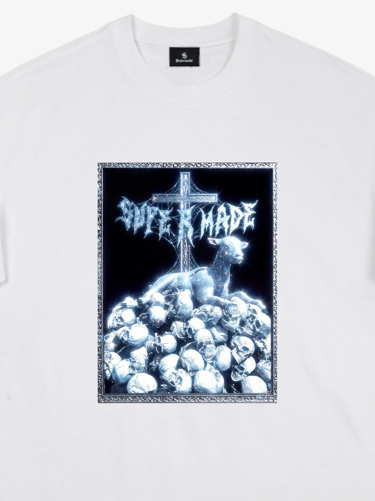 Gothic Cross Skull Graphic T-Shirt - Image 7