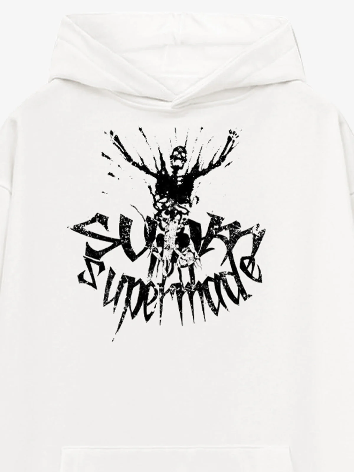 Gothic Devil Graphic Washed Hoodie - Image 10
