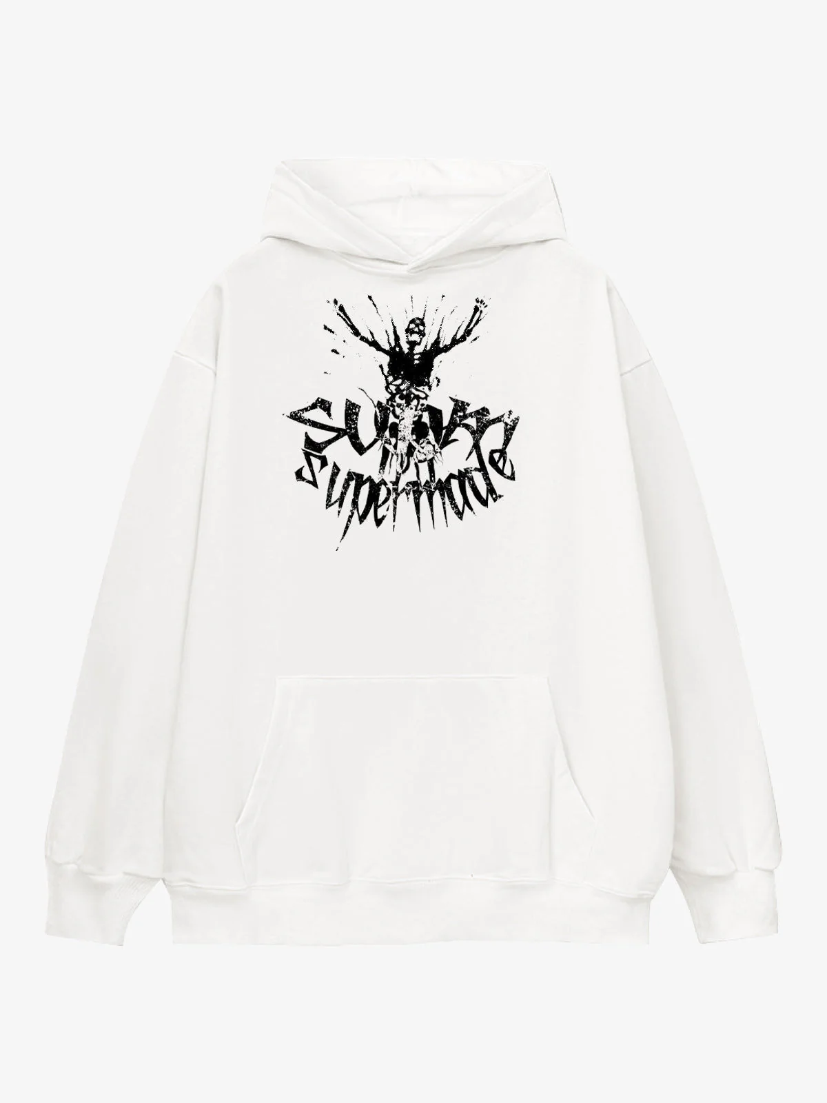 Gothic Devil Graphic Washed Hoodie - Image 17