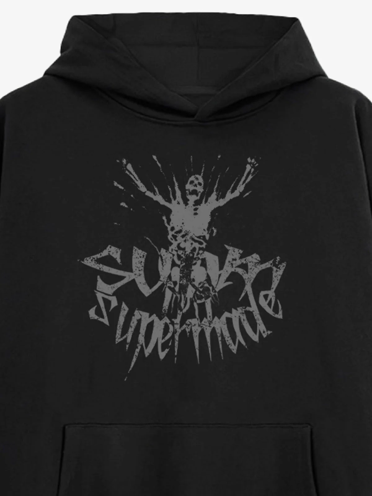 Gothic Devil Graphic Washed Hoodie - Image 7