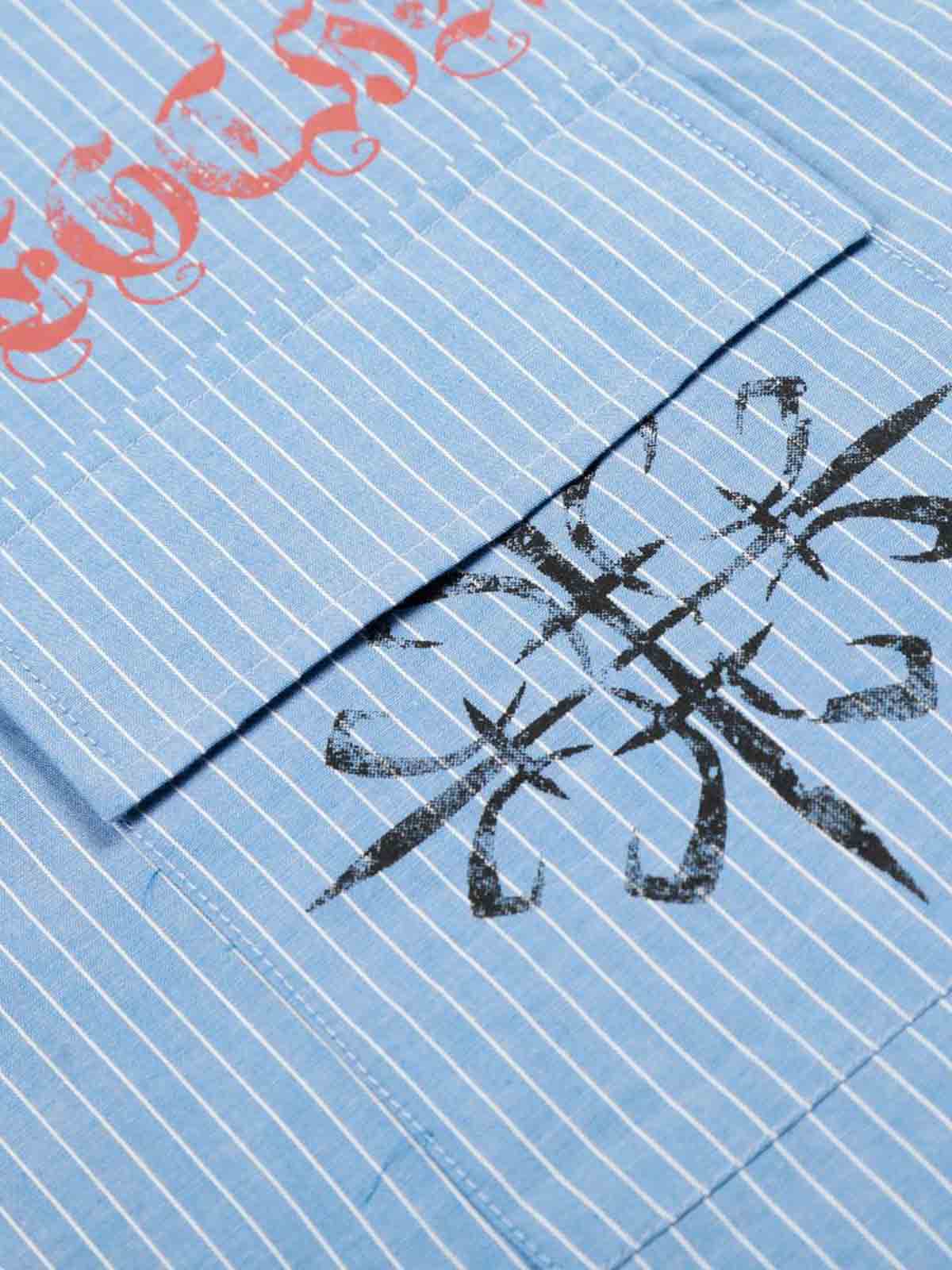 Gothic Embroidered Pinstripe Button-Up Shirt - Image 10