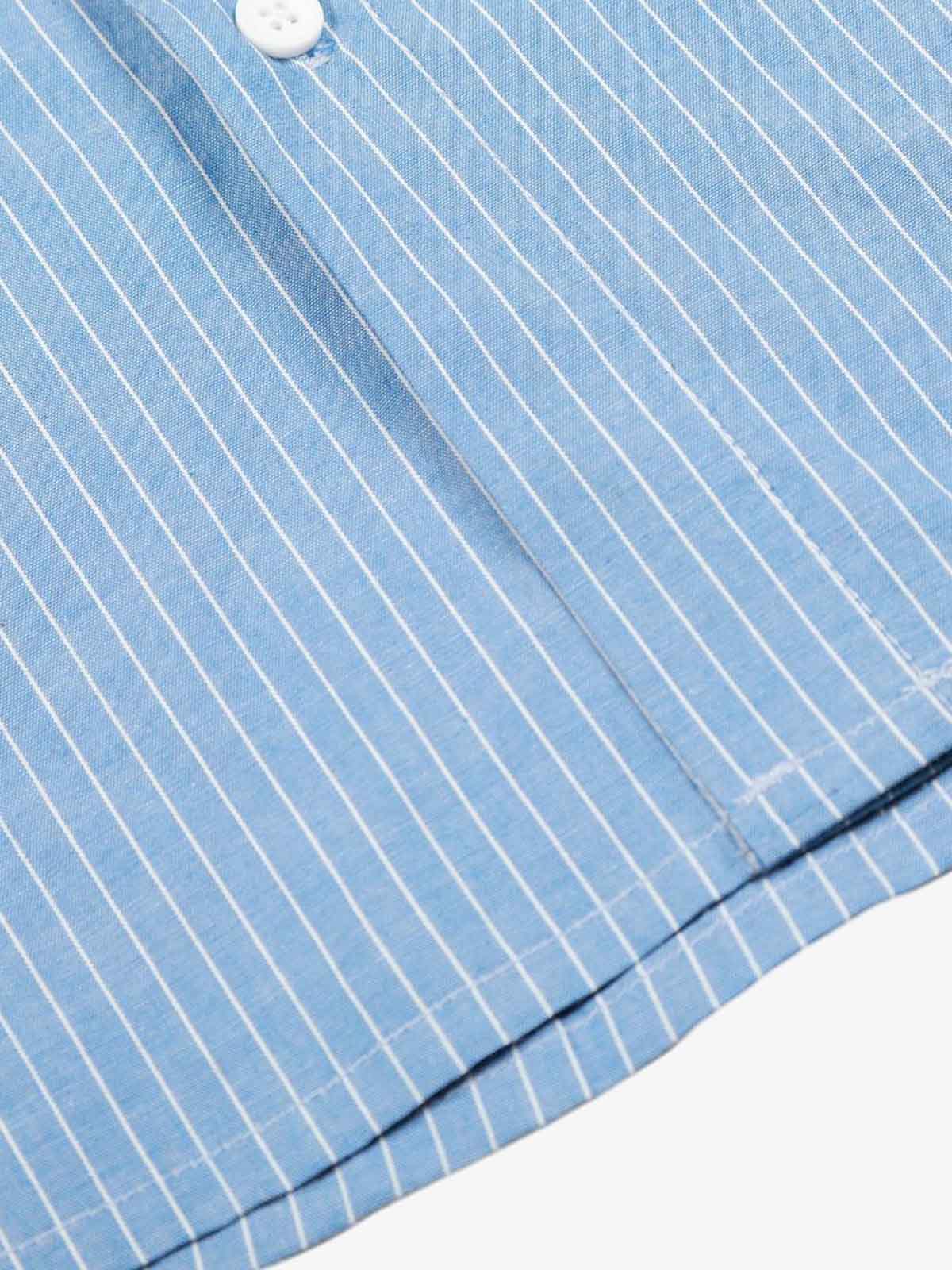 Gothic Embroidered Pinstripe Button-Up Shirt - Image 12