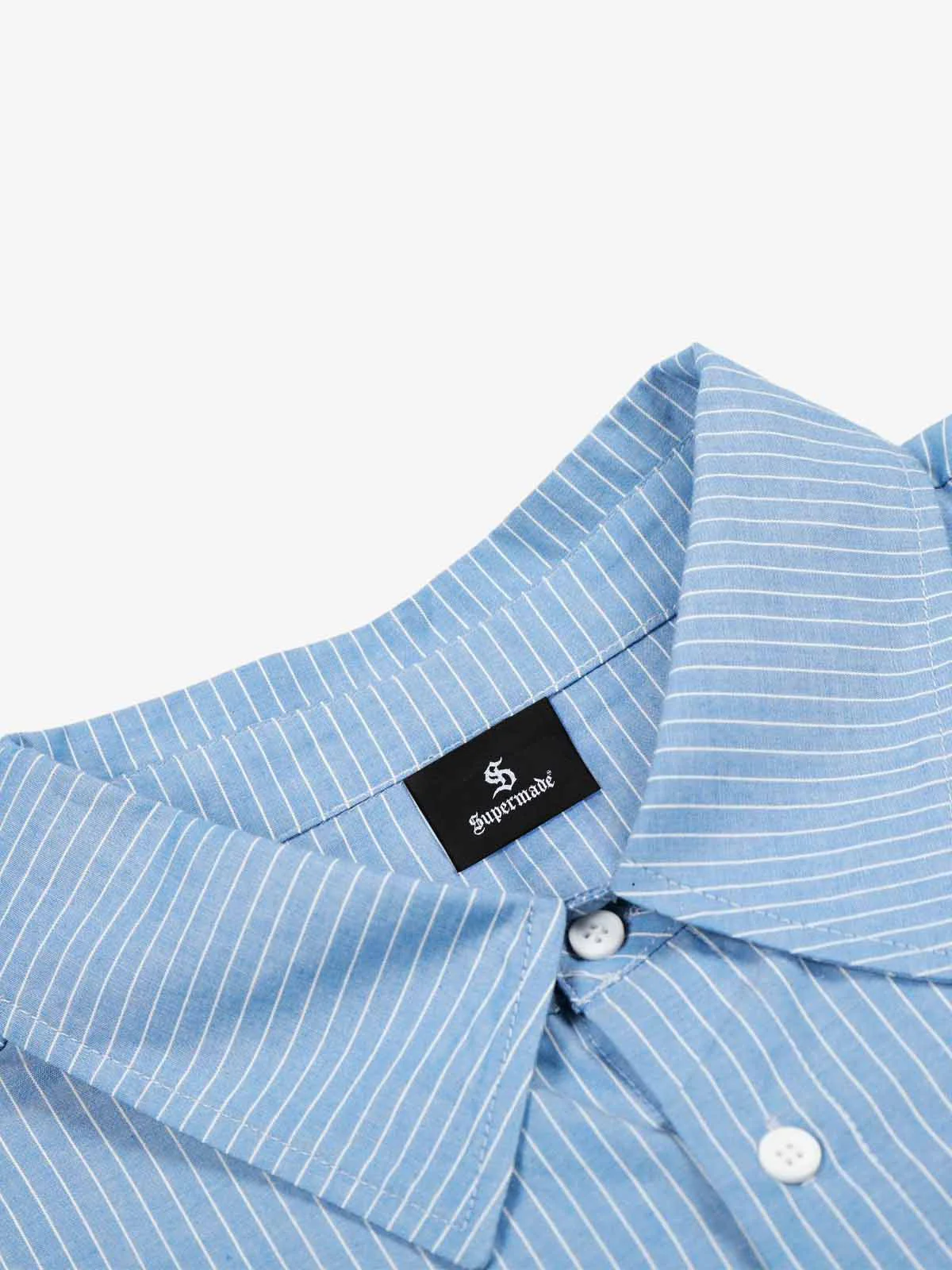 Gothic Embroidered Pinstripe Button-Up Shirt - Image 9