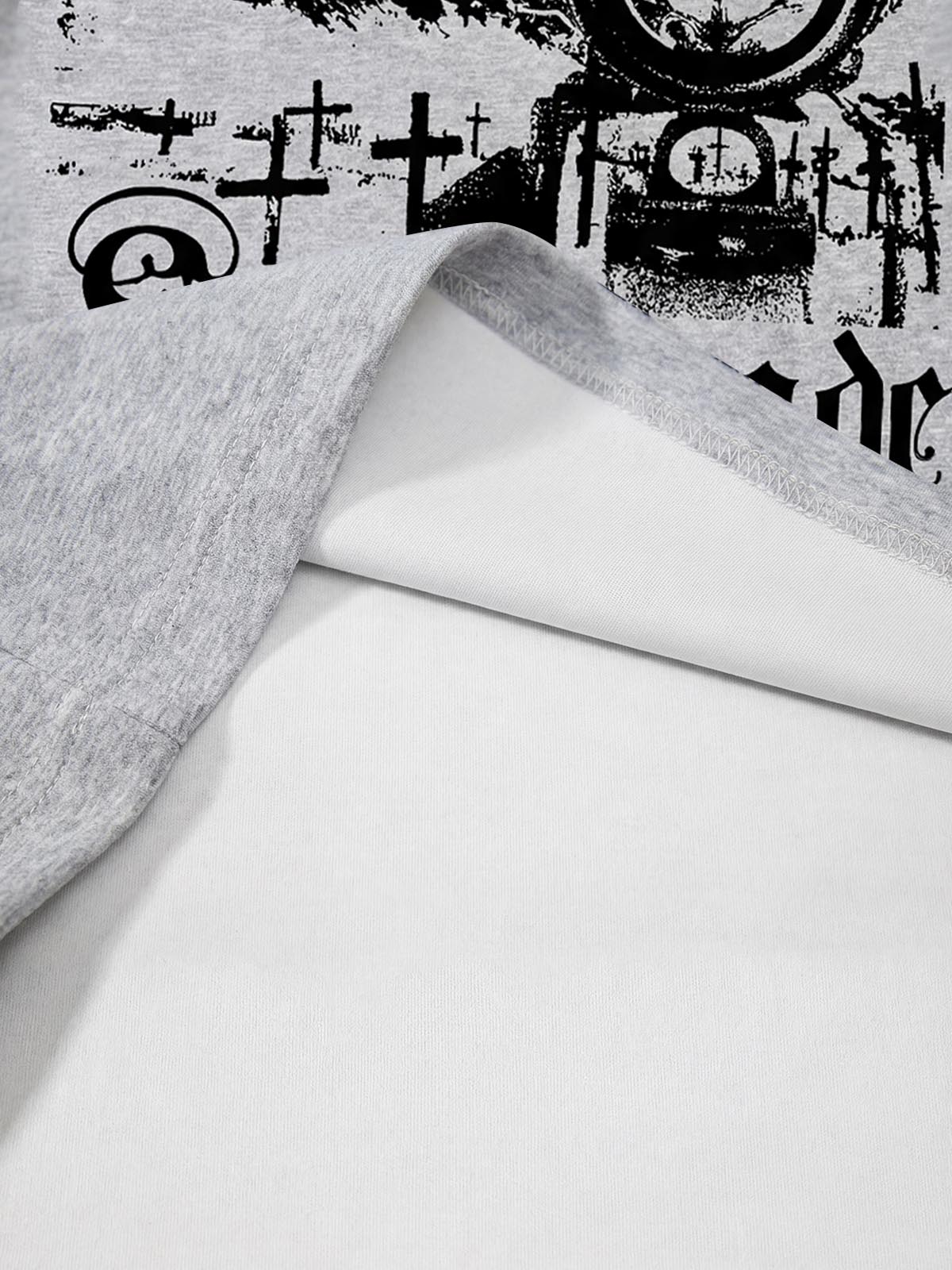 Gothic Graphic Henley Collar T-Shirt - Image 11