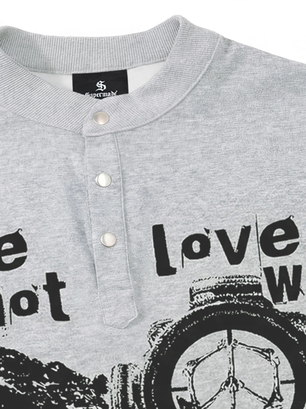 Gothic Graphic Henley Collar T-Shirt - Image 6
