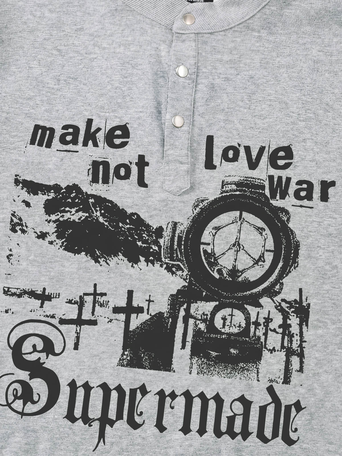 Gothic Graphic Henley Collar T-Shirt - Image 7