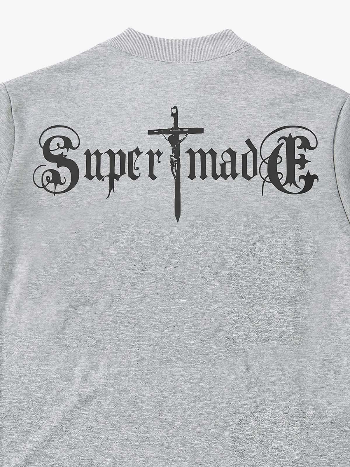 Gothic Graphic Henley Collar T-Shirt - Image 8
