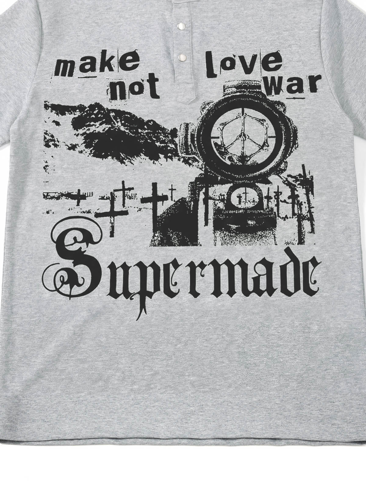 Gothic Graphic Henley Collar T-Shirt - Image 9
