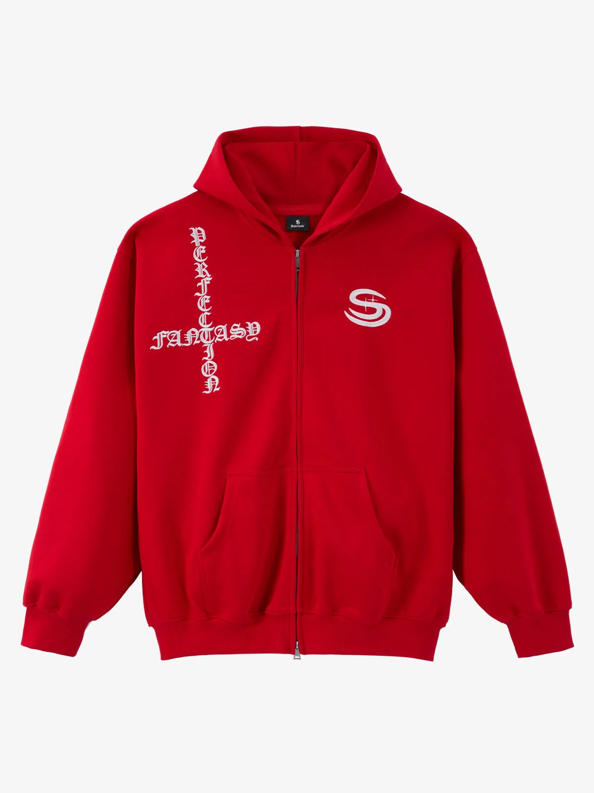 Gothic Letter Cross Embroidery Zip Up Hoodie and Sweatpants Set - Image 17