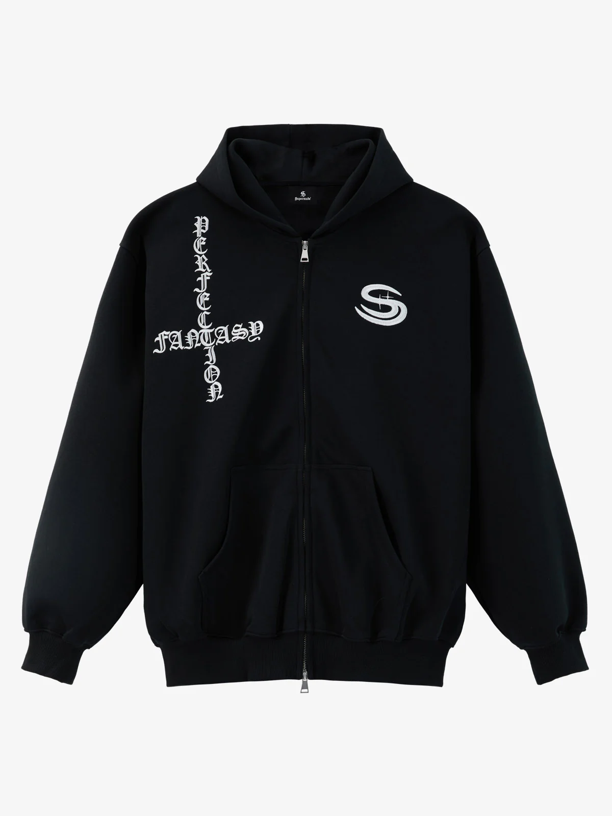 Gothic Letter Cross Embroidery Zip Up Hoodie and Sweatpants Set - Image 28