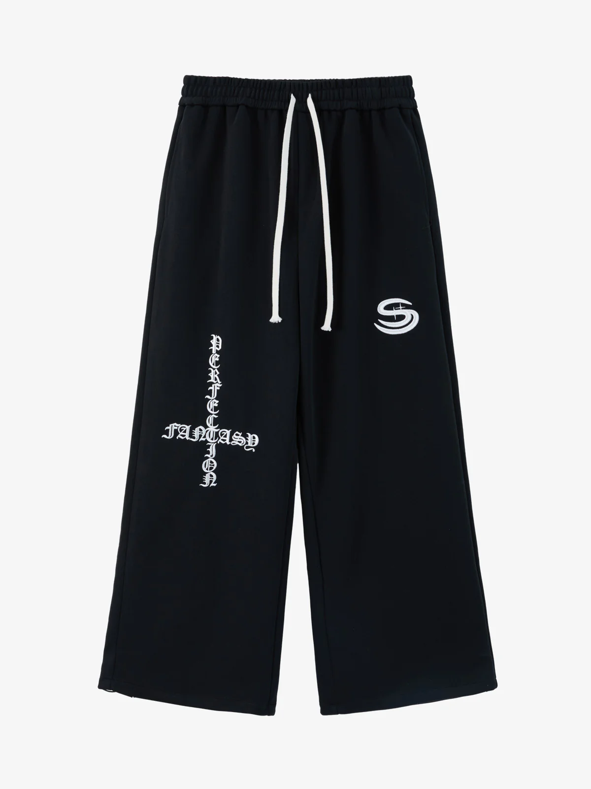 Gothic Letter Cross Embroidery Zip Up Hoodie and Sweatpants Set - Image 30