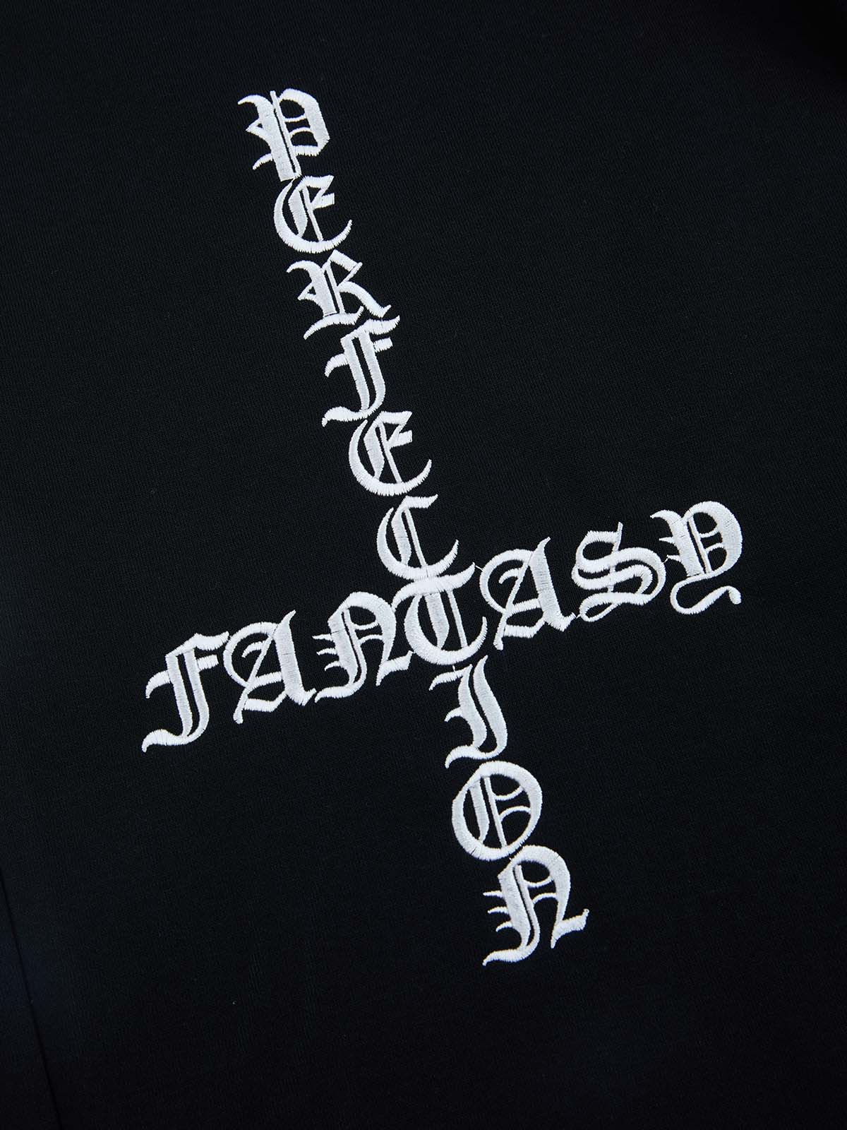 Gothic Letter Cross Embroidery Zip Up Hoodie and Sweatpants Set - Image 32
