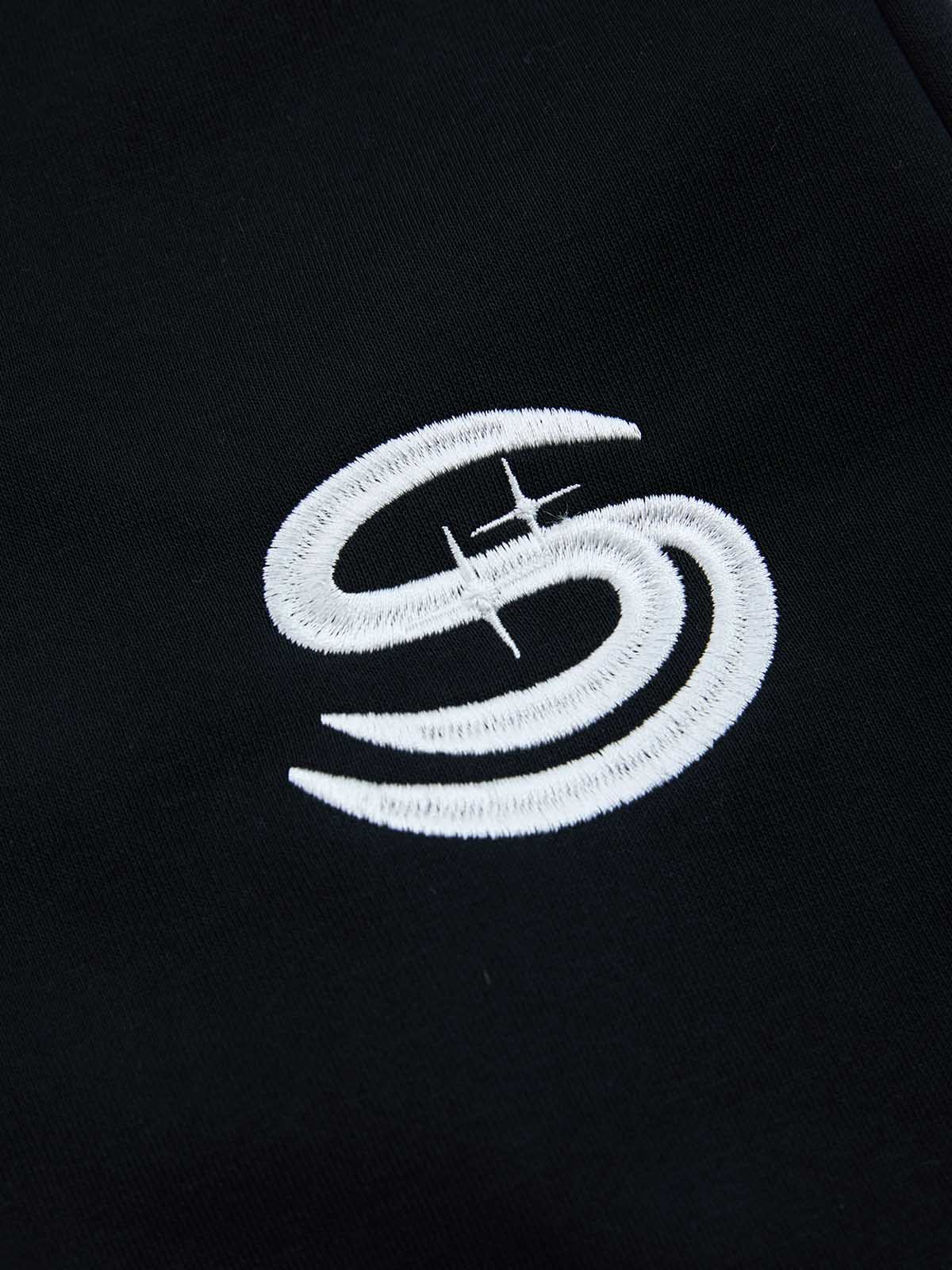 Gothic Letter Cross Embroidery Zip Up Hoodie and Sweatpants Set - Image 33