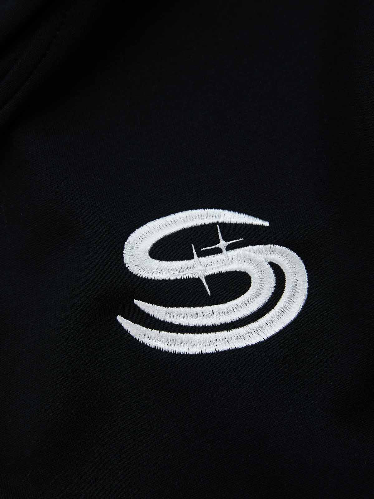 Gothic Letter Cross Embroidery Zip Up Hoodie and Sweatpants Set - Image 35