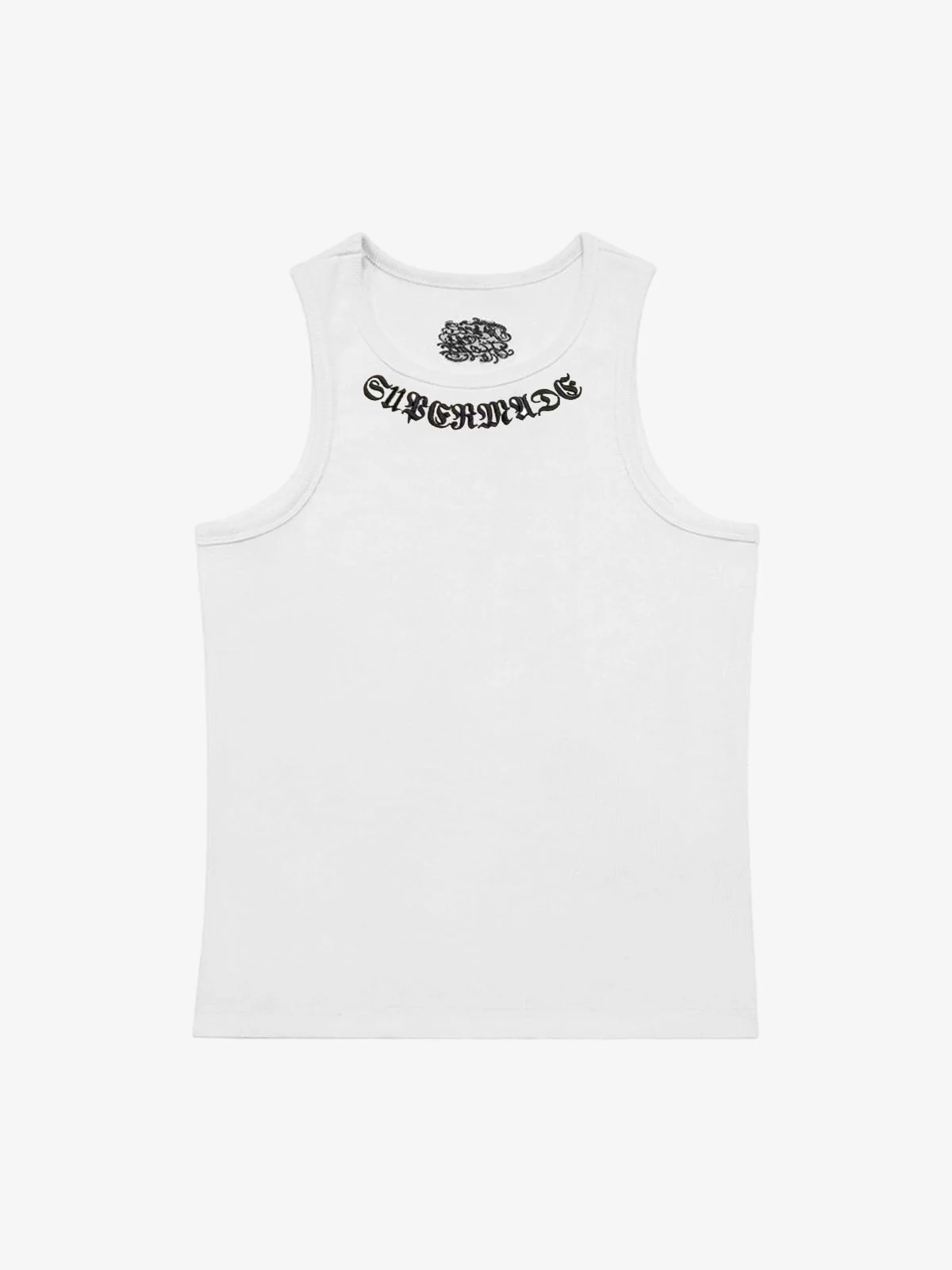 Gothic Lettering Embroidered Ribbed Vest - Image 6