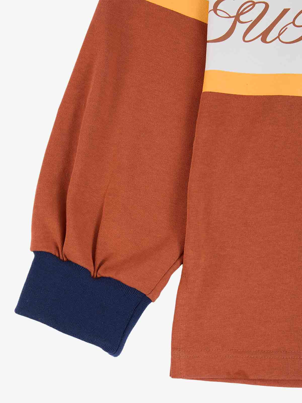 Gothic Number Stripe Rugby Collar Sweatshirt - Image 24