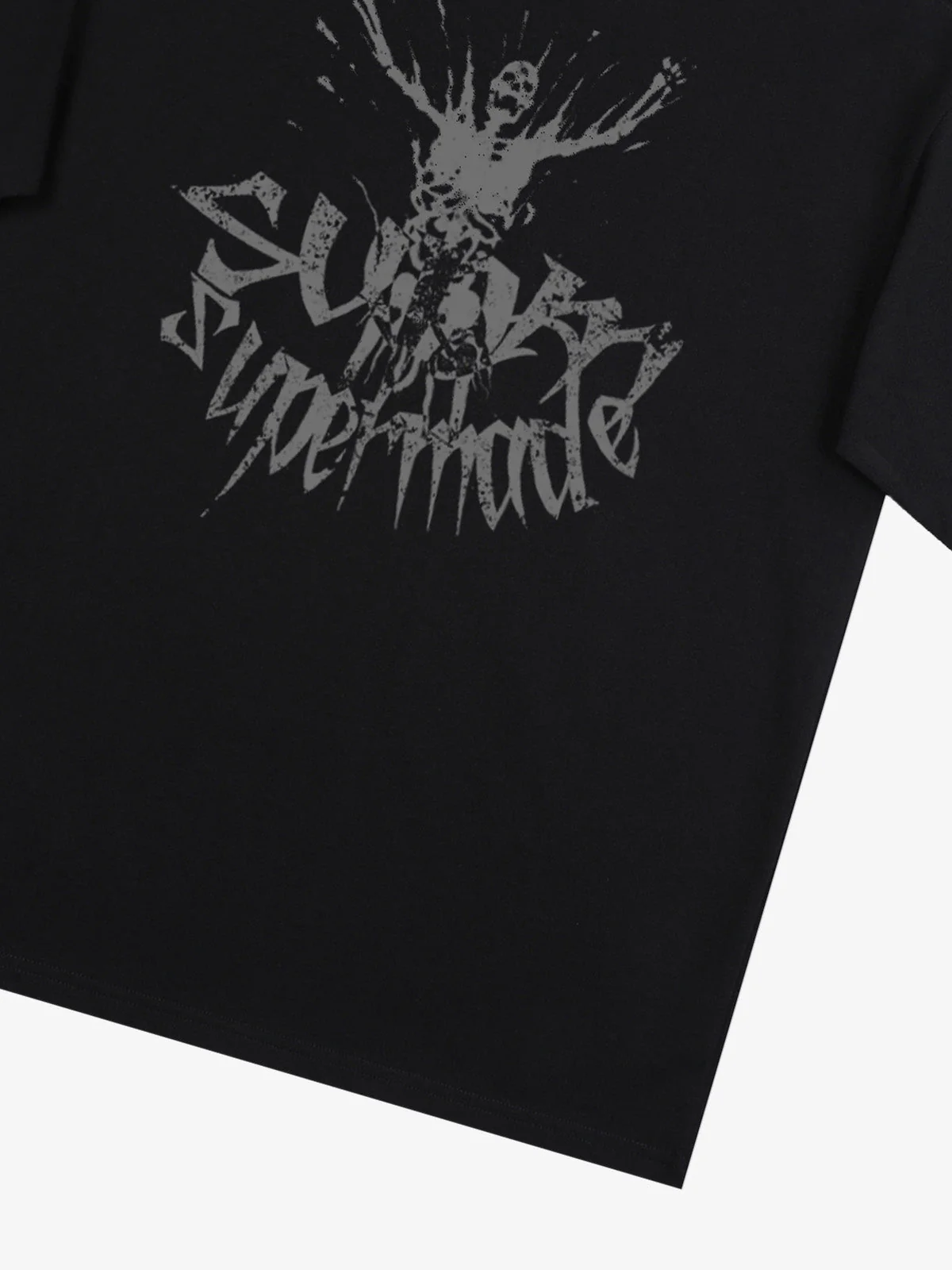 Gothic Skull Distressed Letter T-Shirt - Image 10