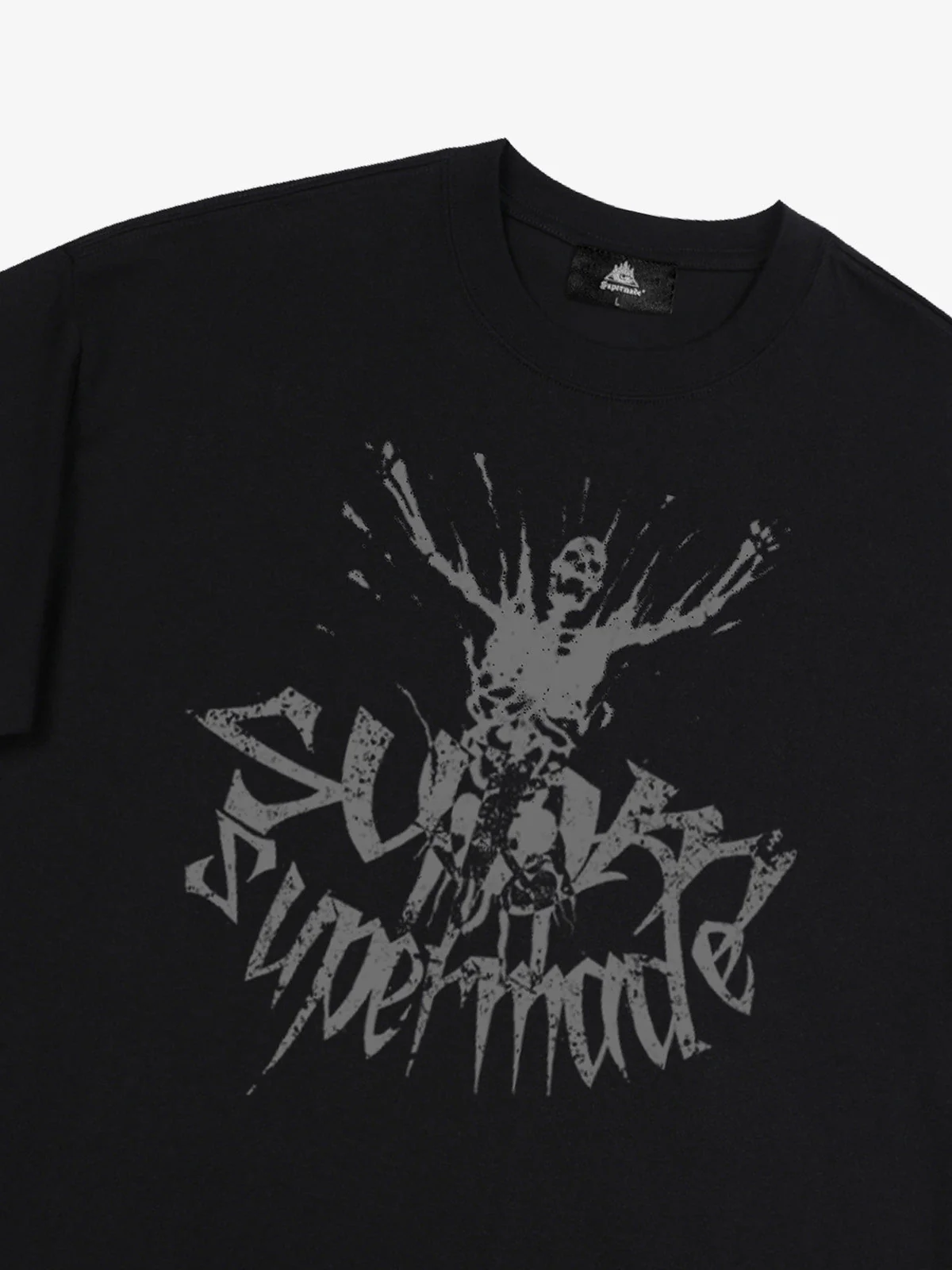 Gothic Skull Distressed Letter T-Shirt - Image 11
