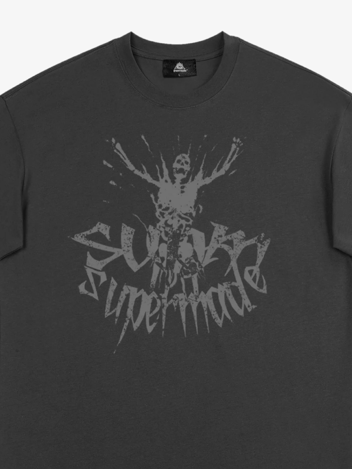 Gothic Skull Distressed Letter T-Shirt - Image 21