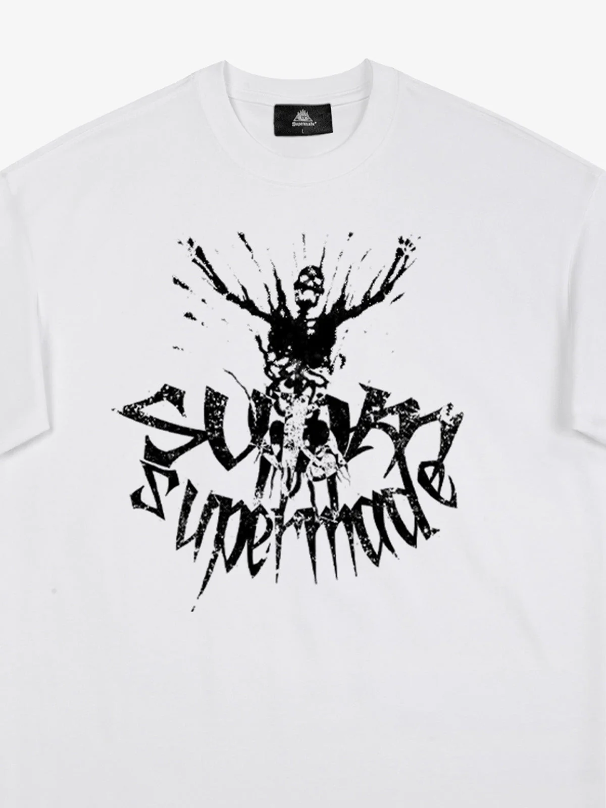 Gothic Skull Distressed Letter T-Shirt - Image 27